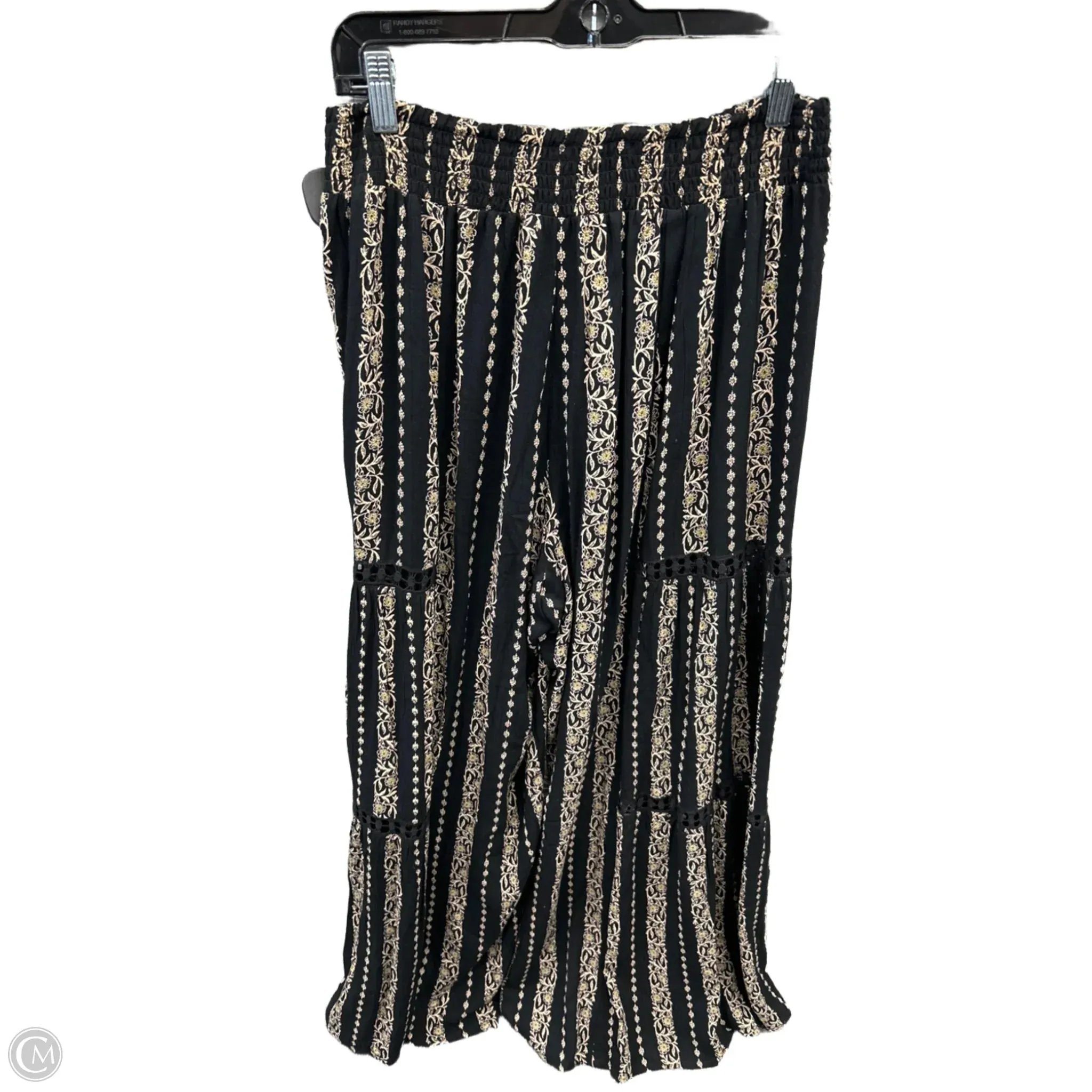 Pants Wide Leg By Angie In Black & Tan, Size: 12