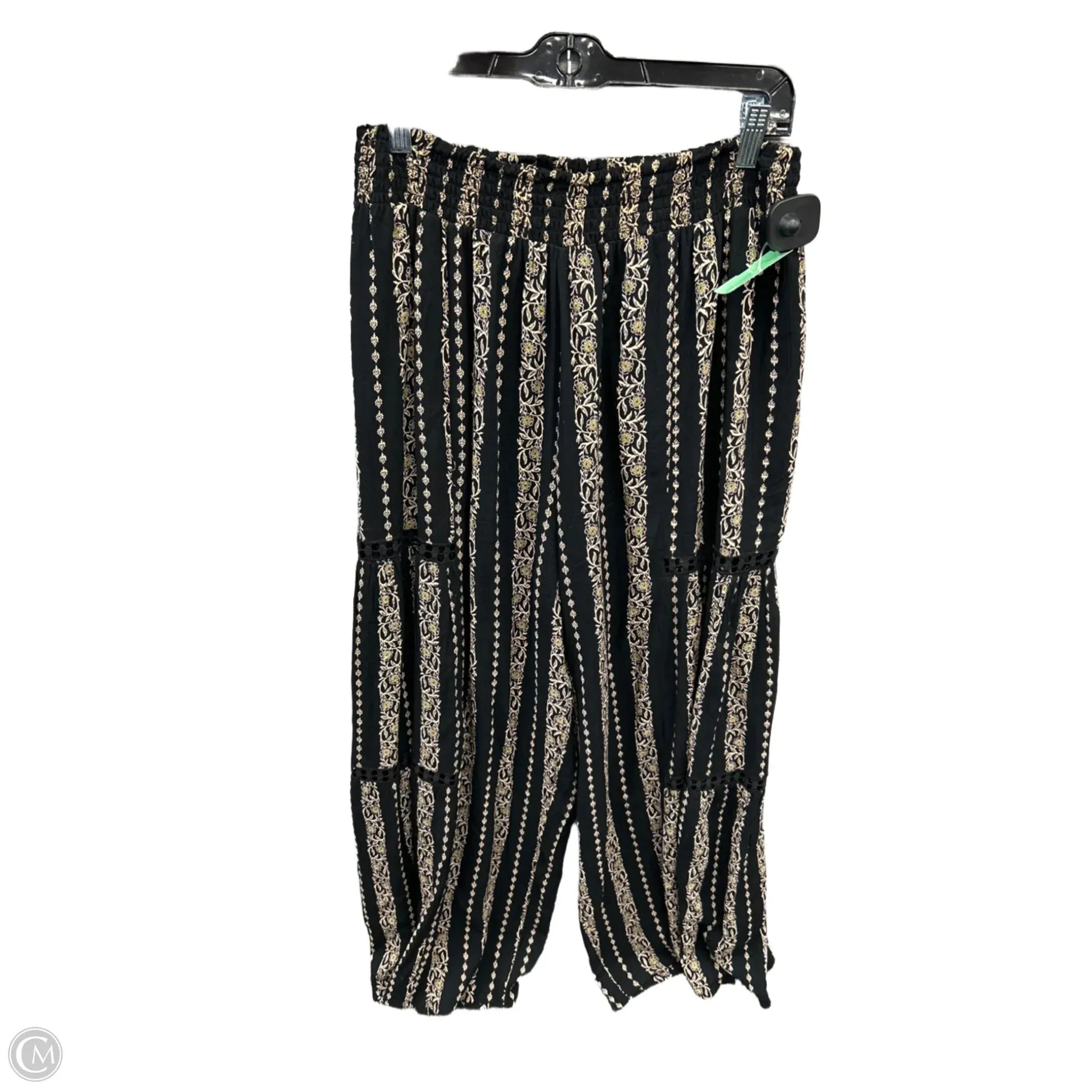 Pants Wide Leg By Angie In Black & Tan, Size: 12