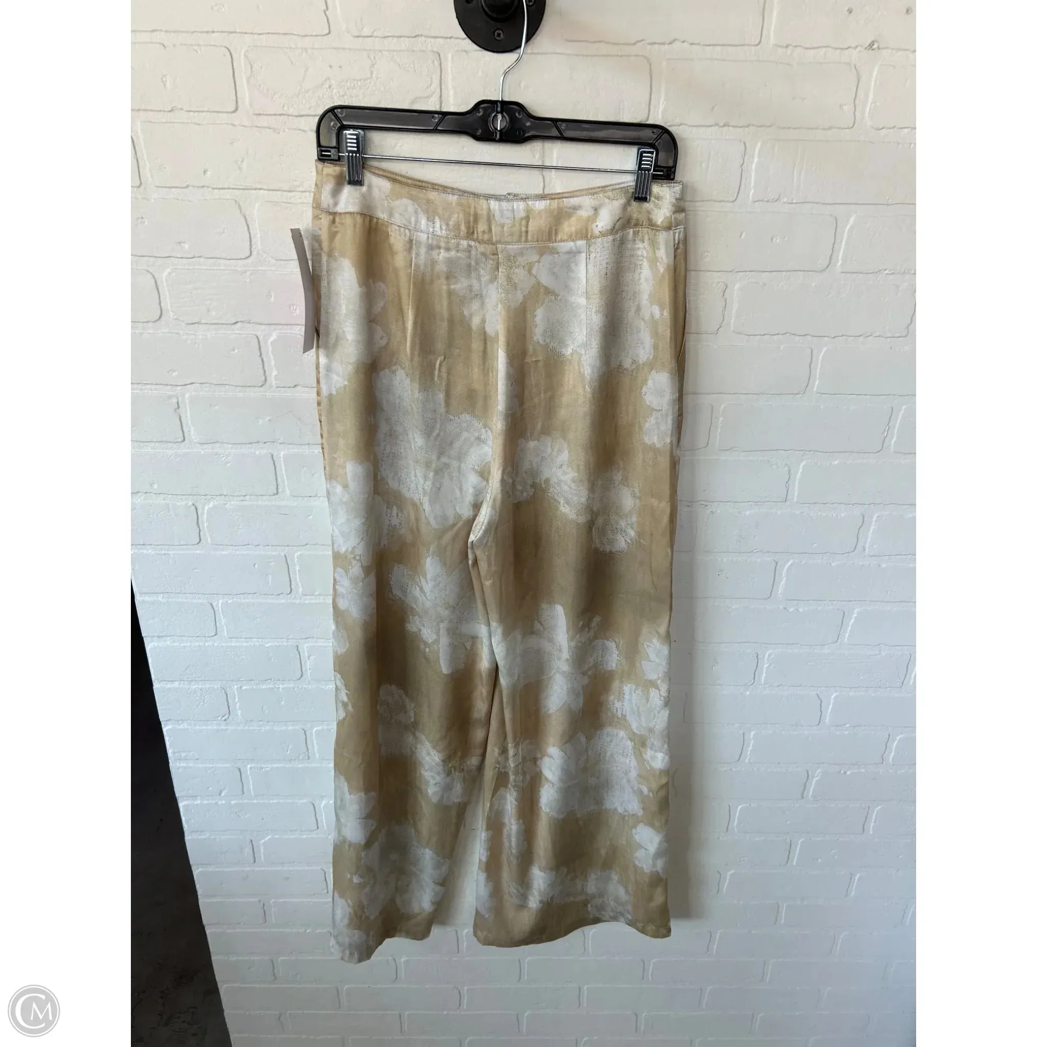 Pants Wide Leg By Clothes Mentor In Tan & White, Size: 8