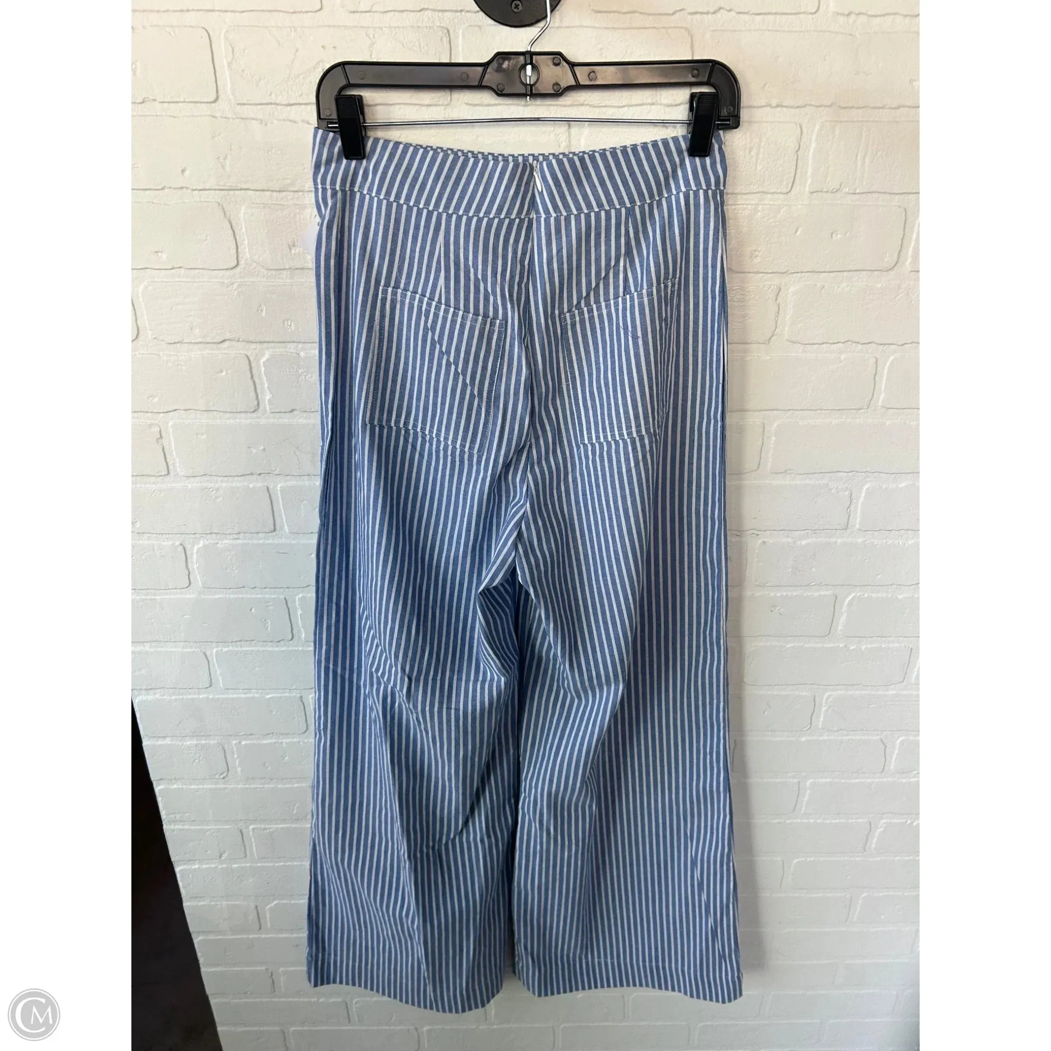Pants Wide Leg By PETAL & PUP In Blue & White, Size: 8