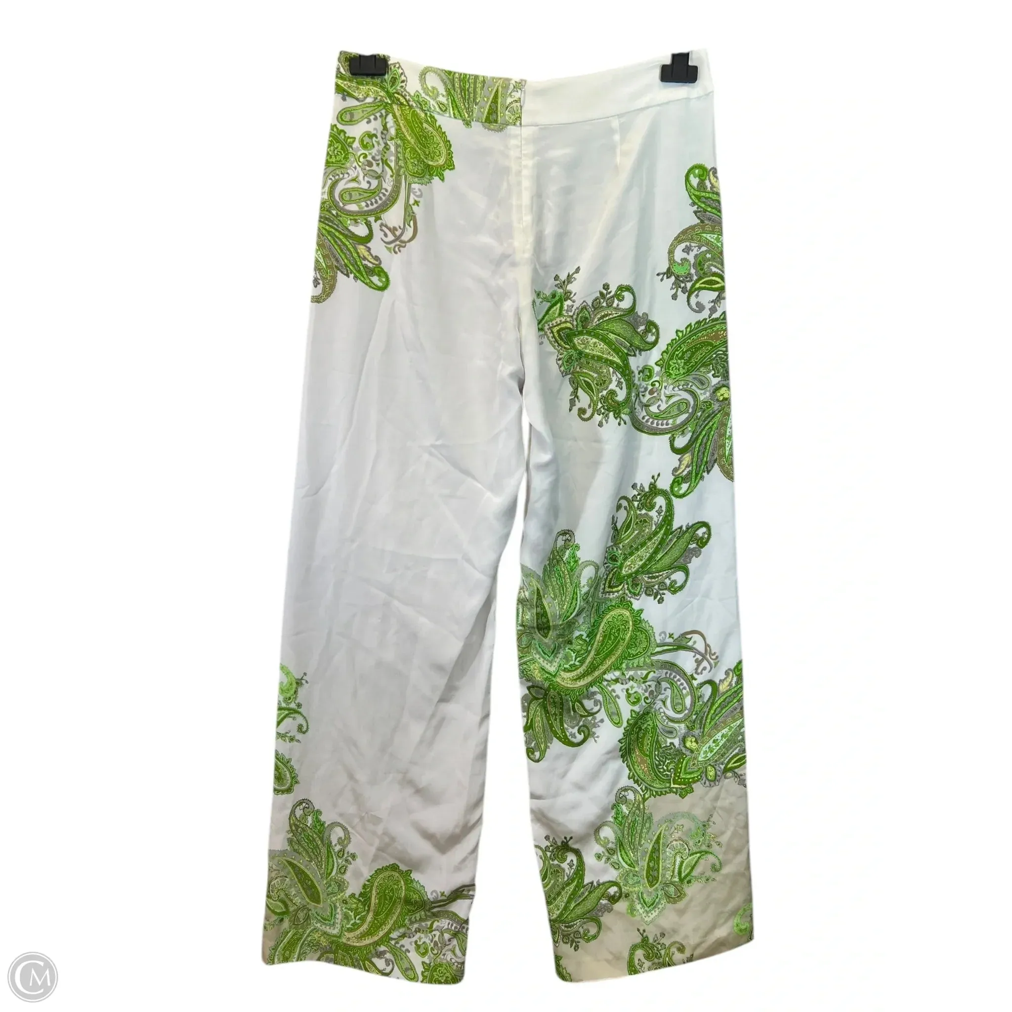 Pants Wide Leg By Worth Ny In Green & White, Size: 8