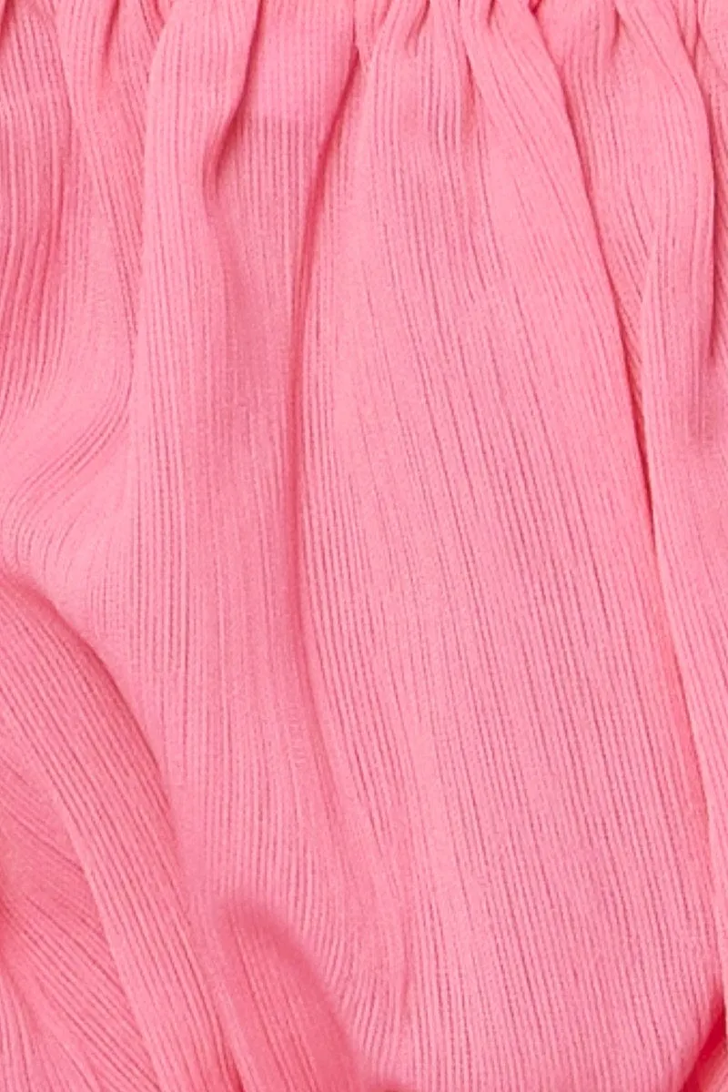Pink Crop Top Long Sleeve