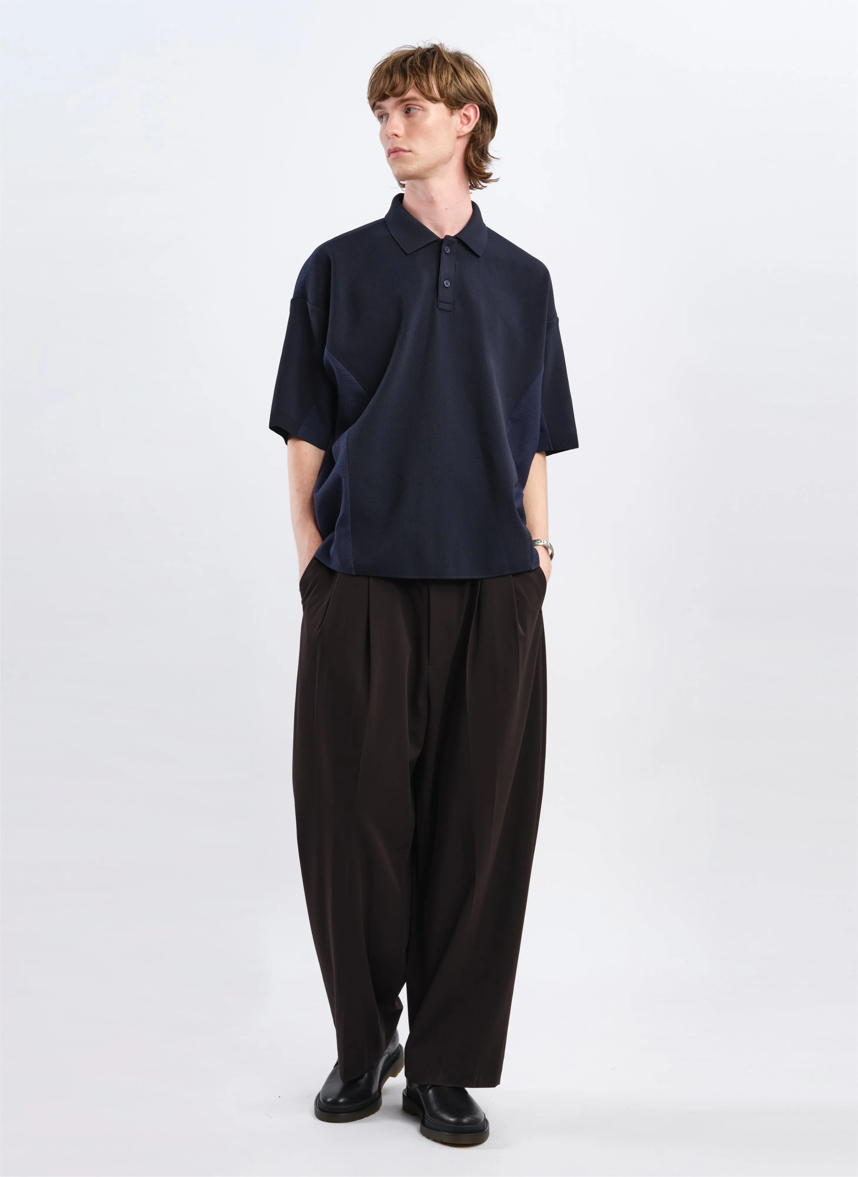 Polyester Business Knit Blocking Polo