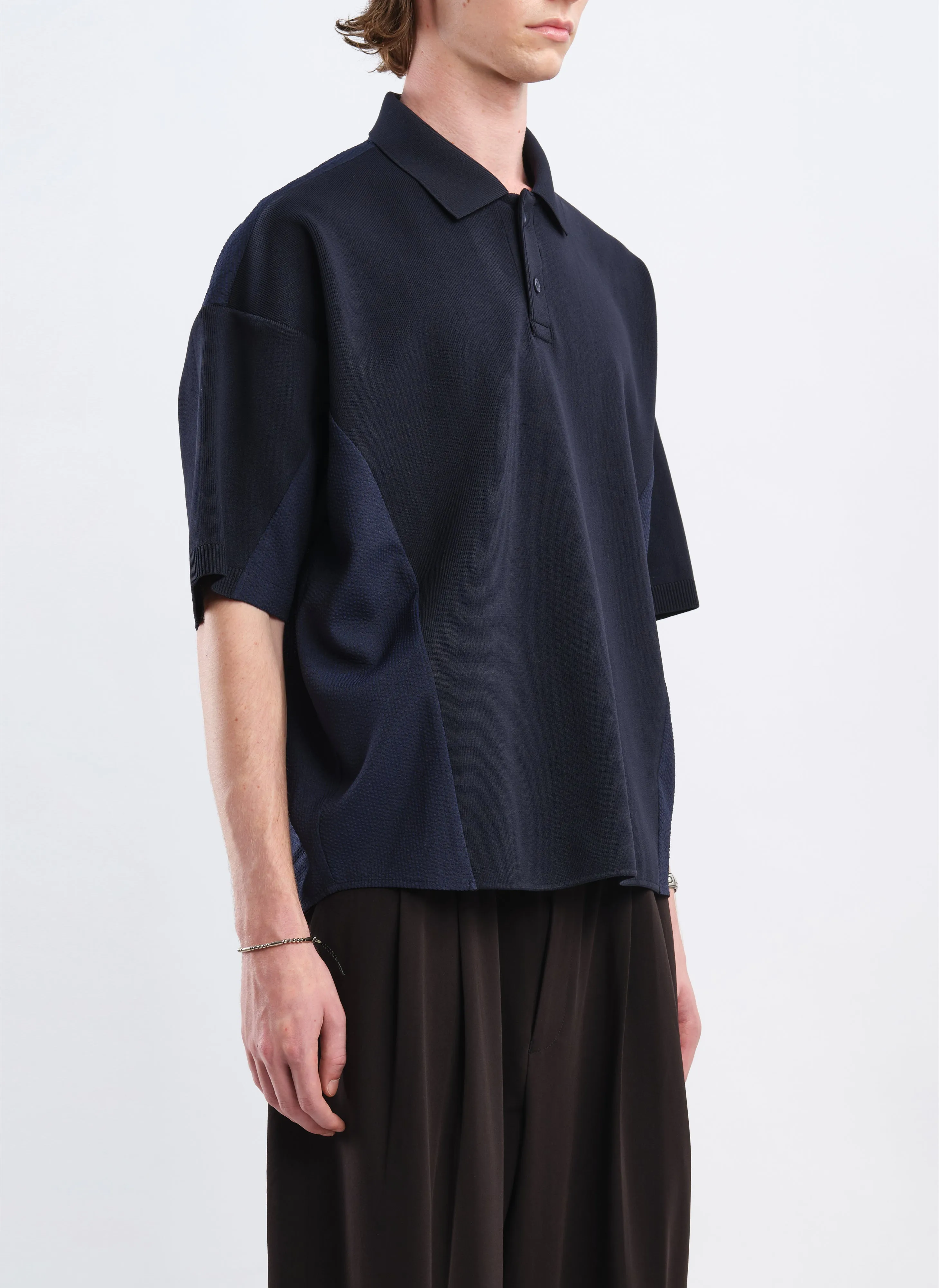 Polyester Business Knit Blocking Polo