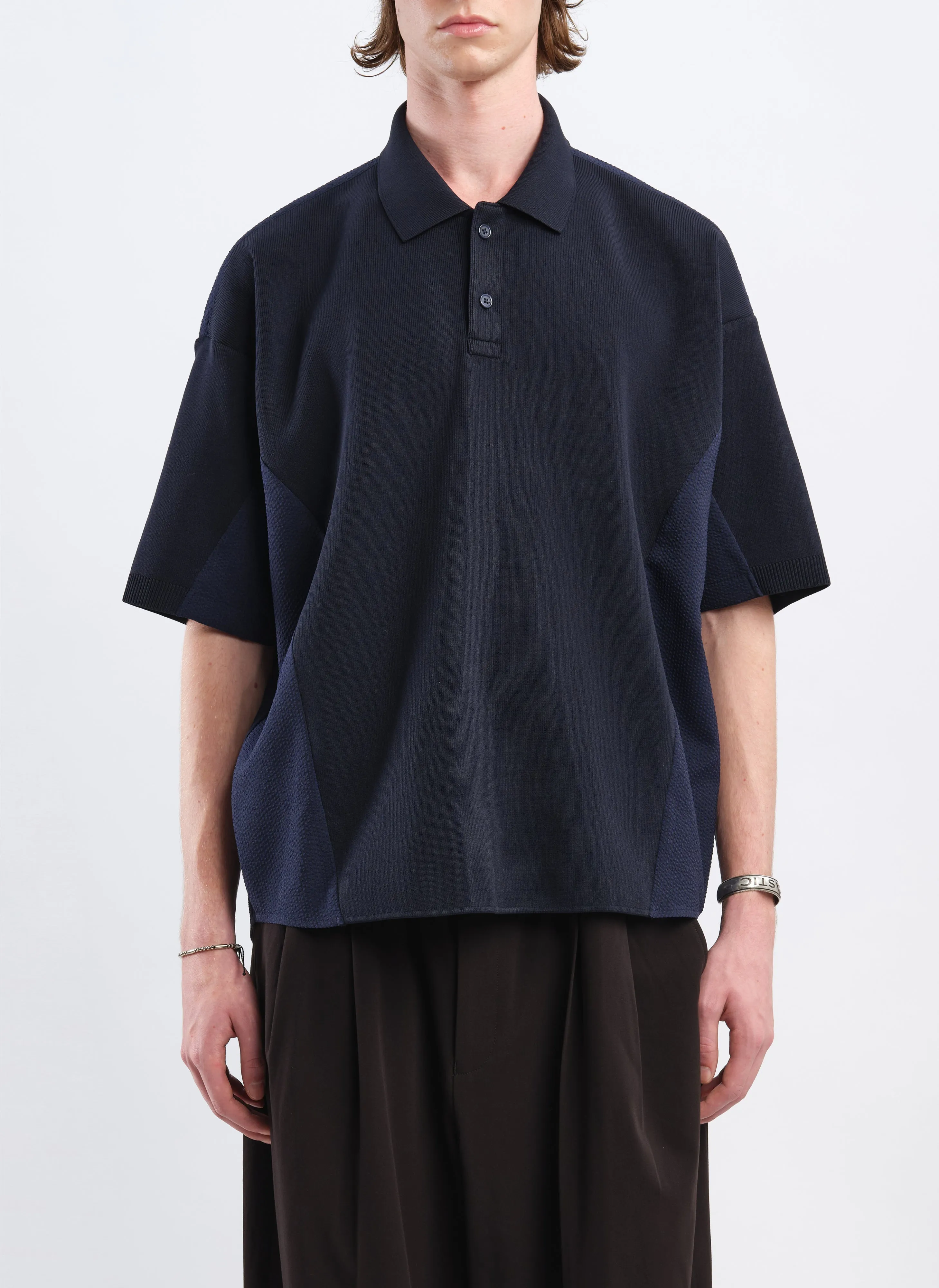 Polyester Business Knit Blocking Polo