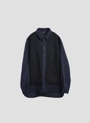 Polyester Business Knit Blocking Shirt