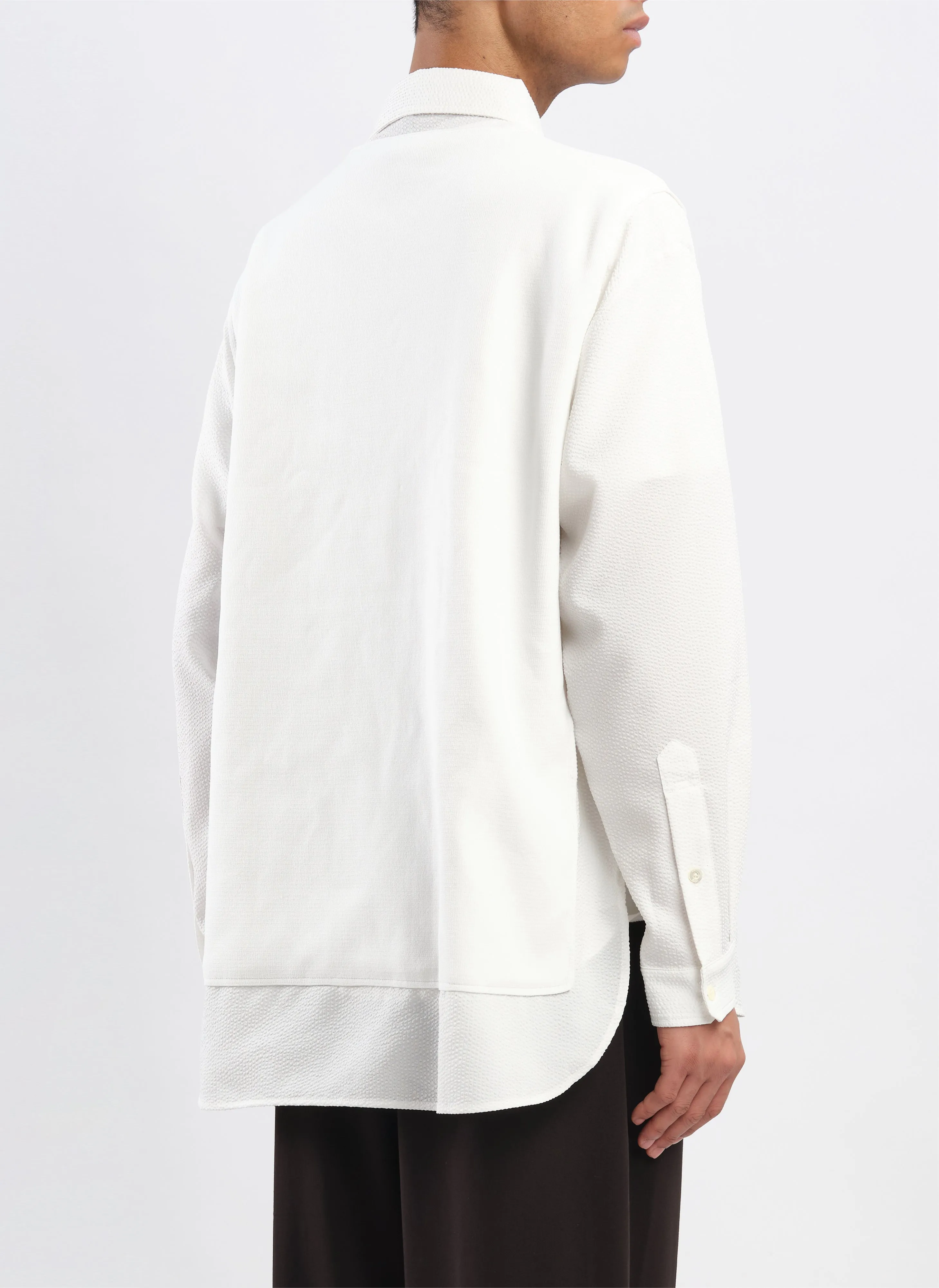 Polyester Business Knit Blocking Shirt
