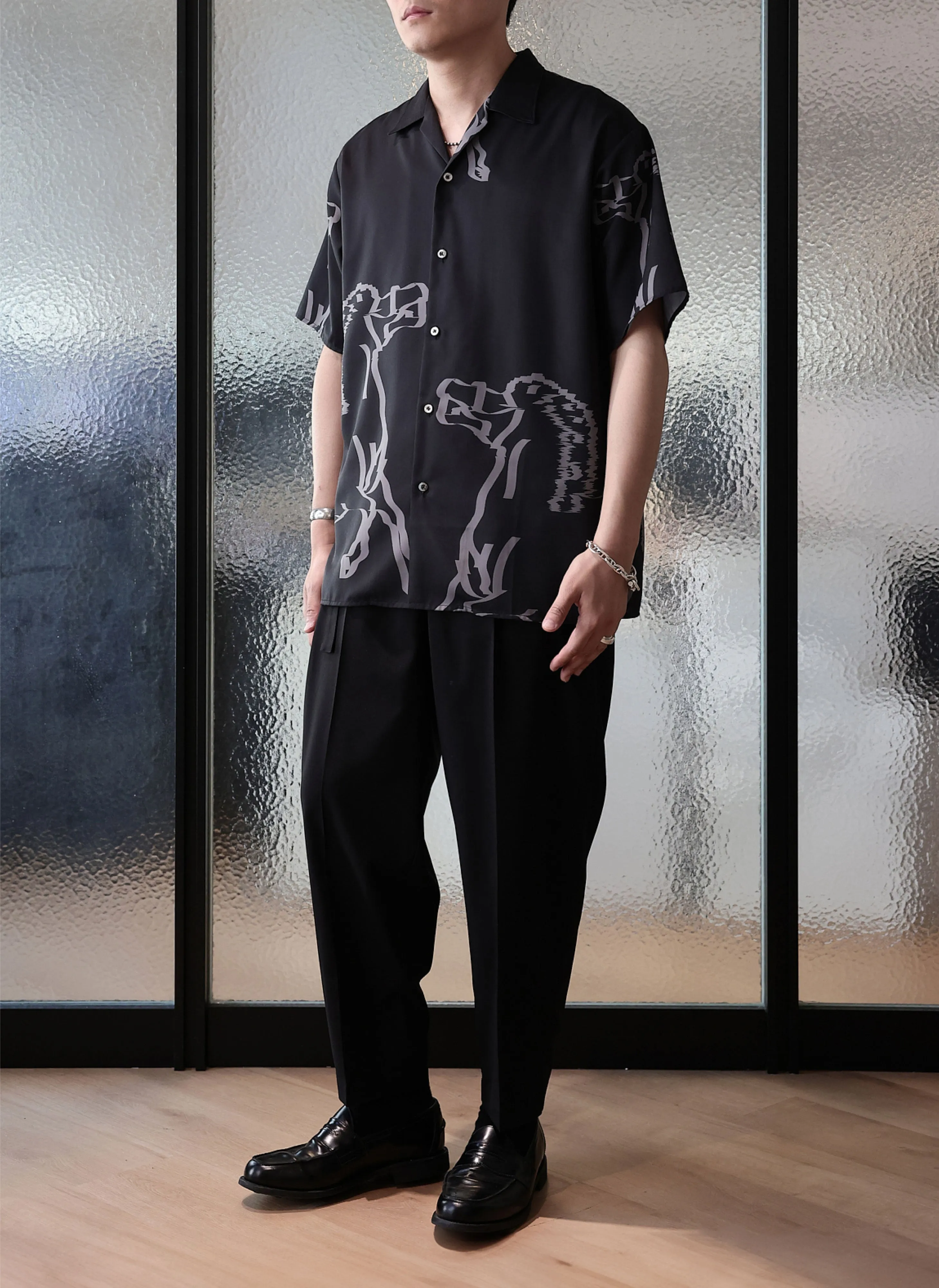 Polyester Open Collar Shirt