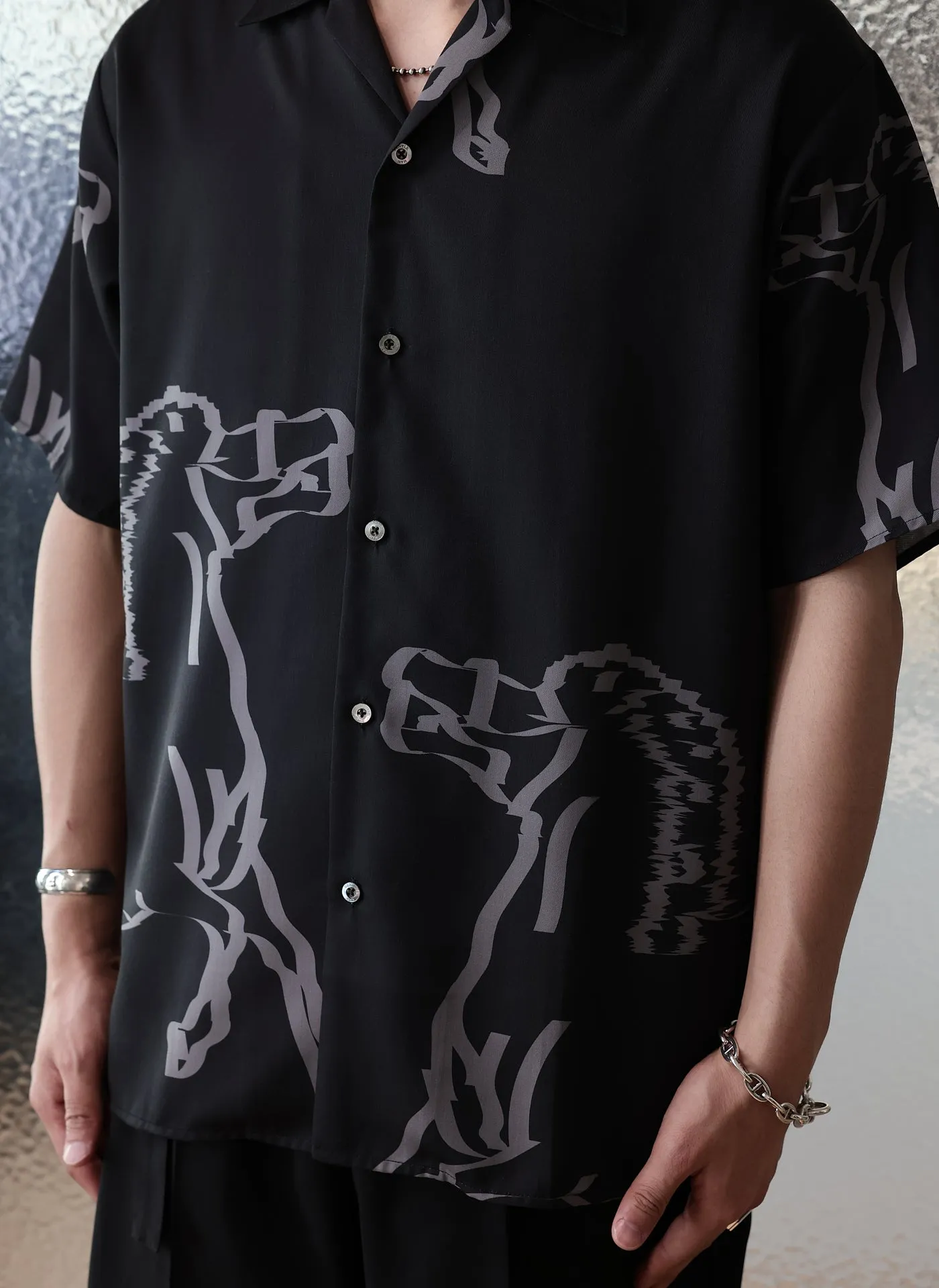 Polyester Open Collar Shirt