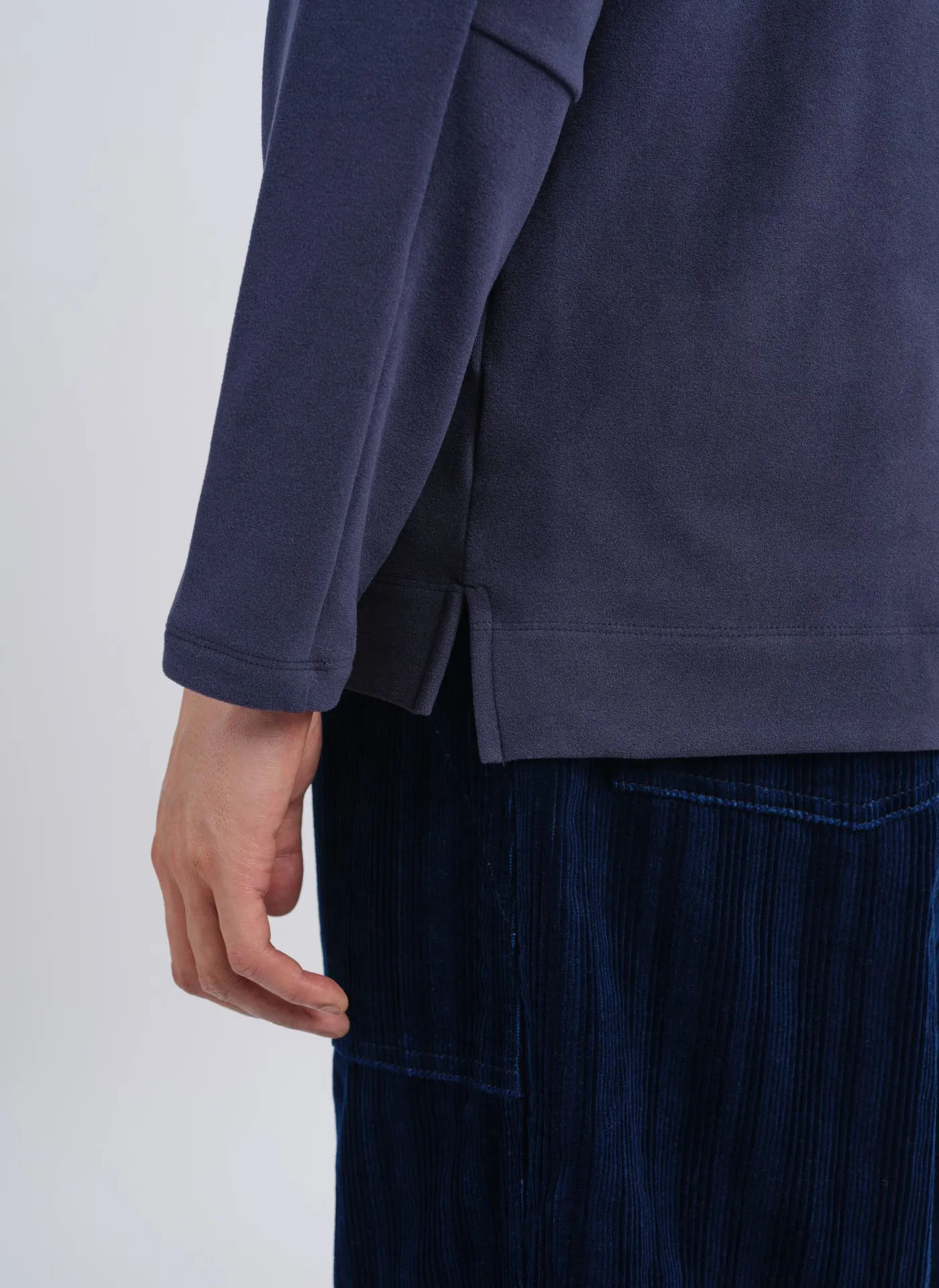 Polyester Velvet Fleece Mock Neck Top