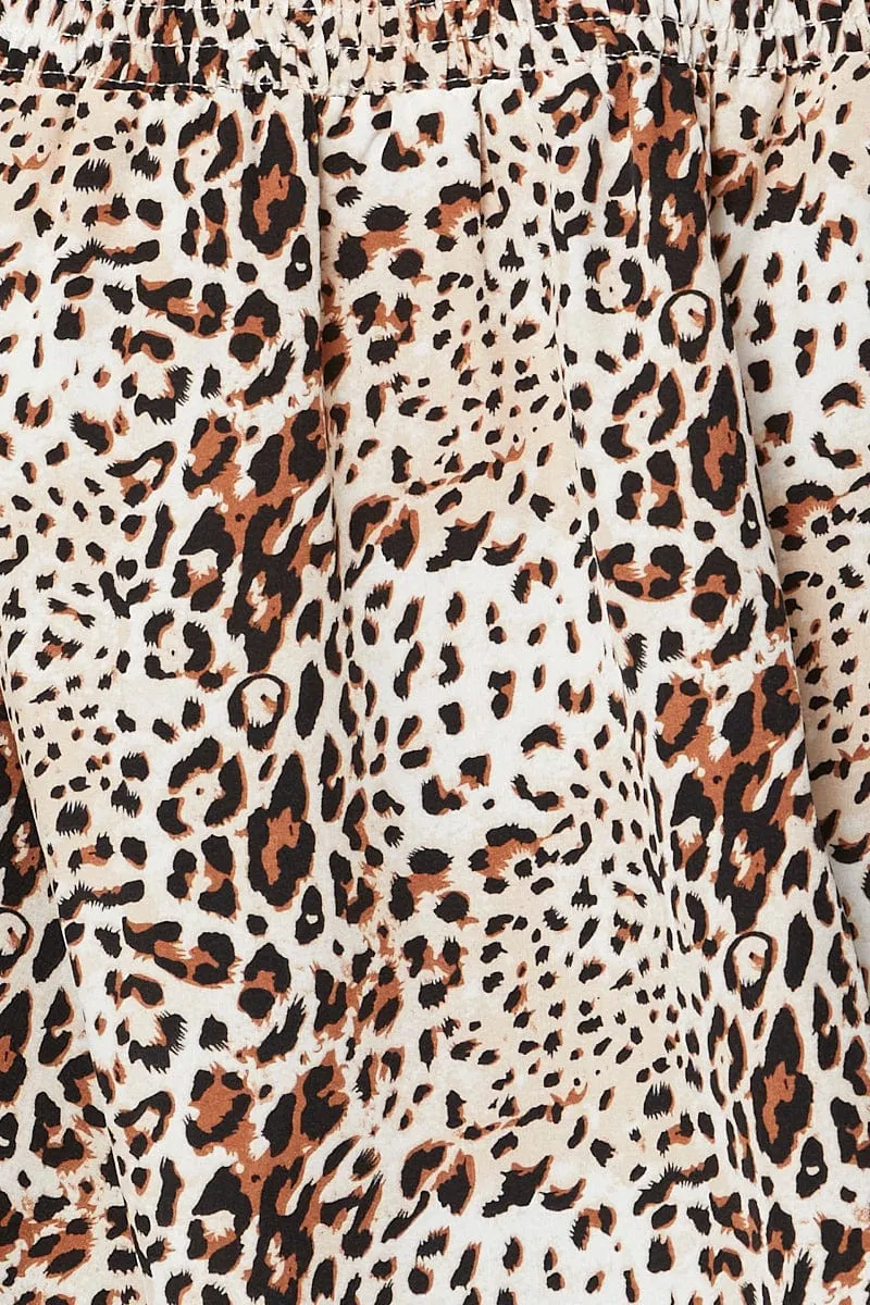 Print Ruffle Sleeve Top
