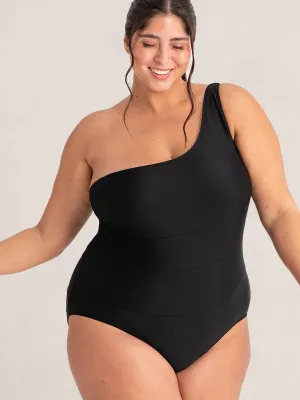 Shapermint Essentials One Shoulder Swimsuit