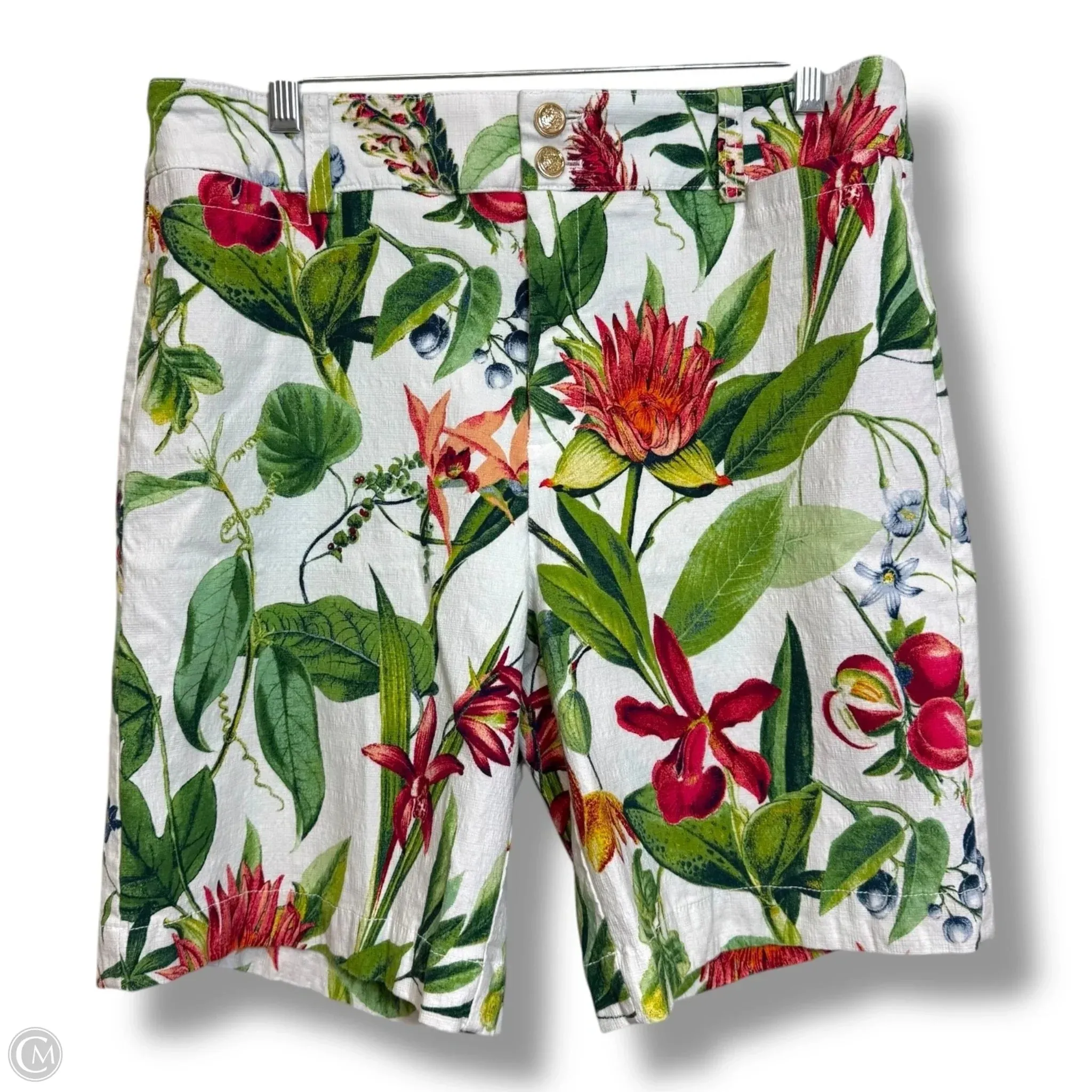 Shorts By Chicos In Floral Print, Size: M