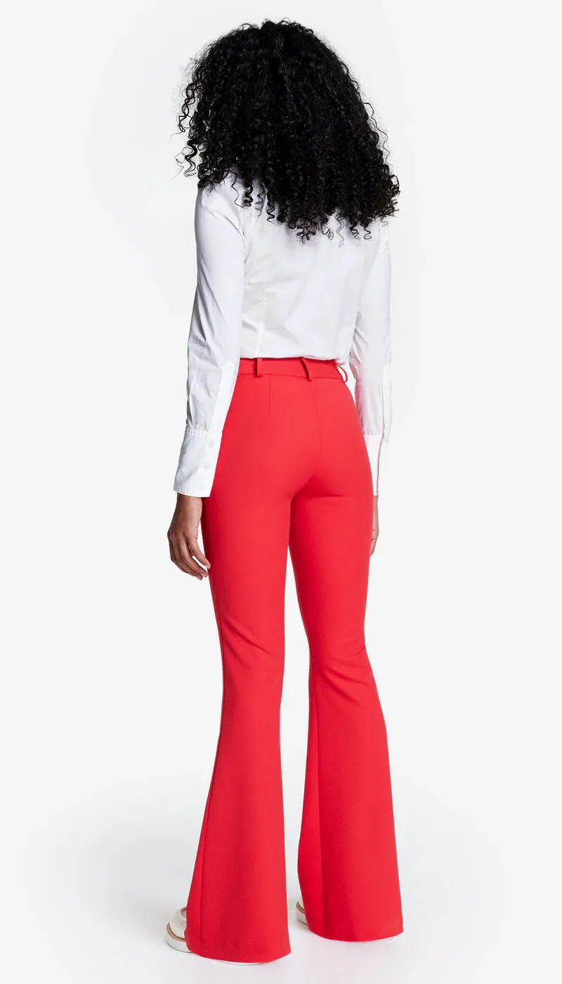 Sm009 Red Bootcut Pants