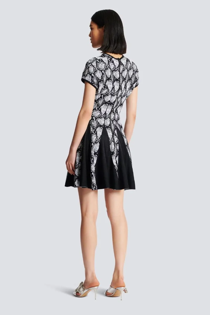 Snakeskin Jacquard Dress