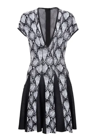 Snakeskin Jacquard Dress