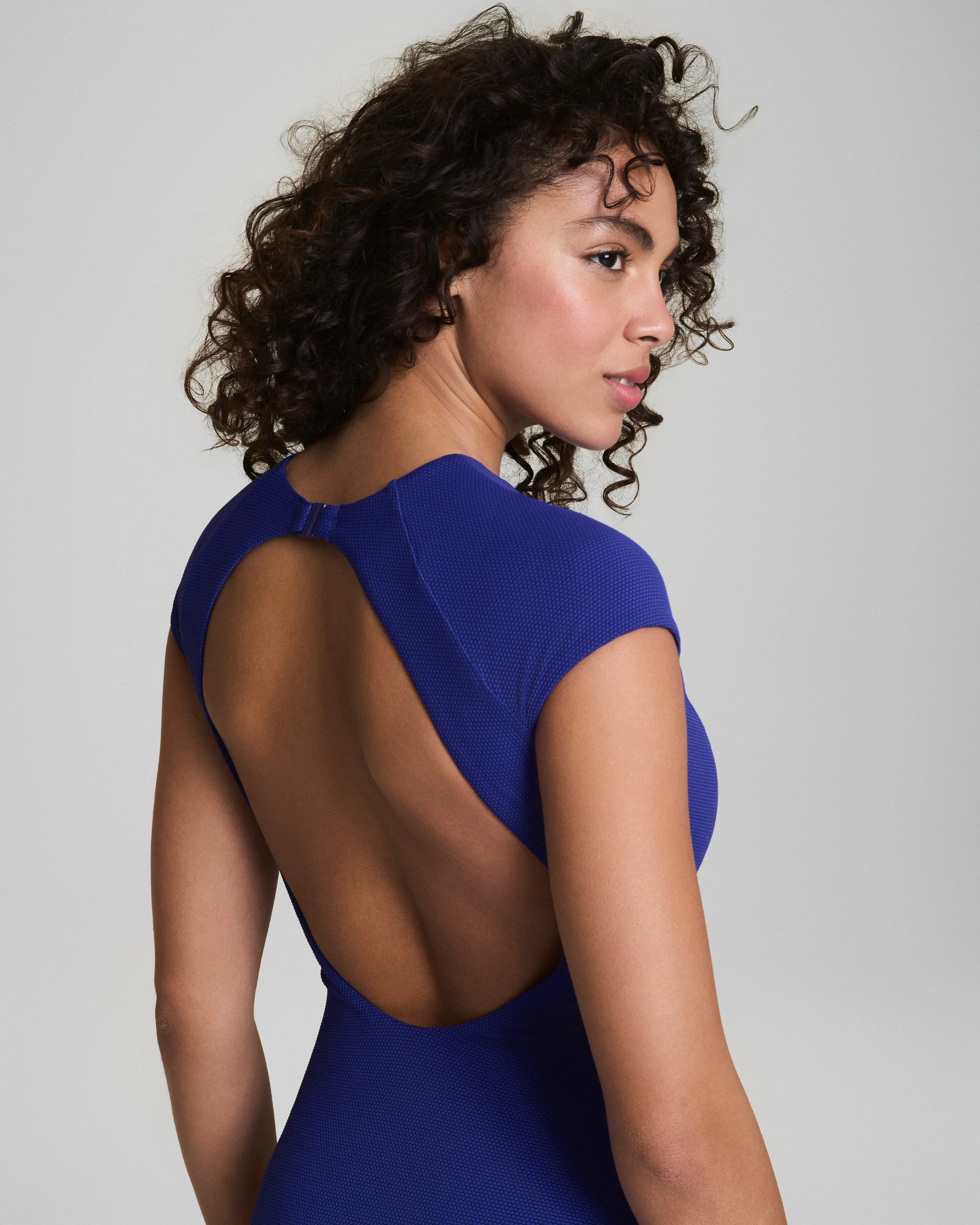 SPANXshape™ Swim Pique High Neck Short Sleeve One-Piece