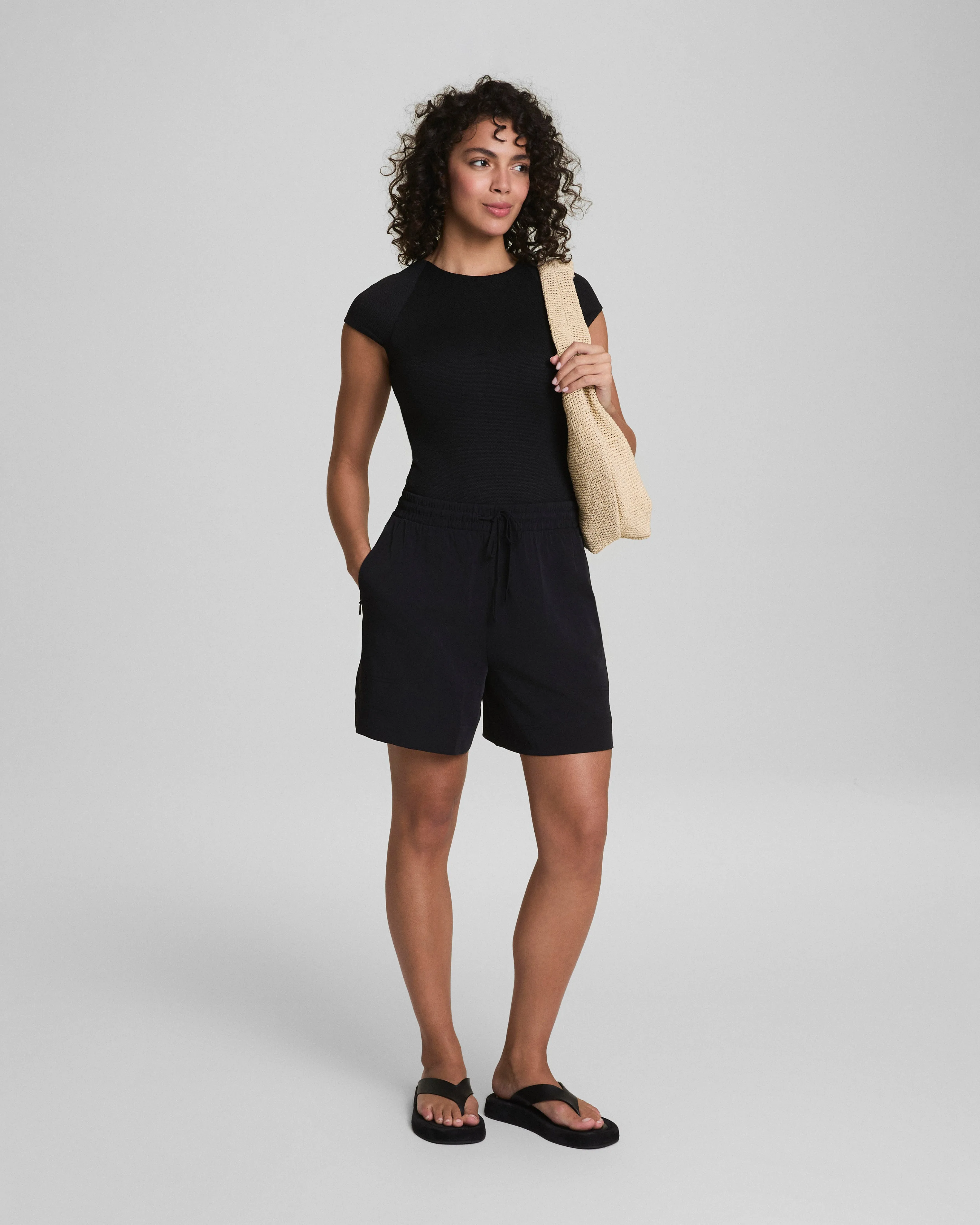 SPANXshape™ Swim Pique High Neck Short Sleeve One-Piece
