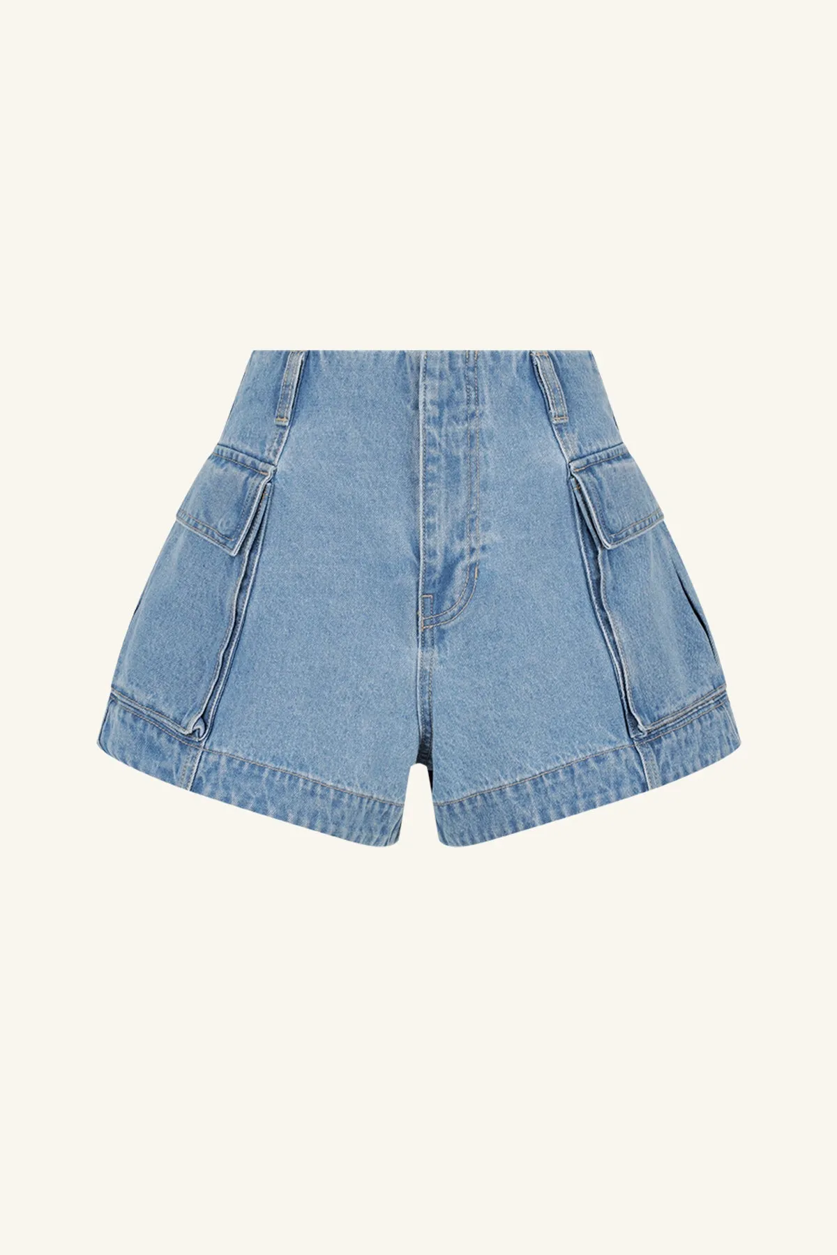 STELLA PATCH POCKET SHORTS - MID BLUE
