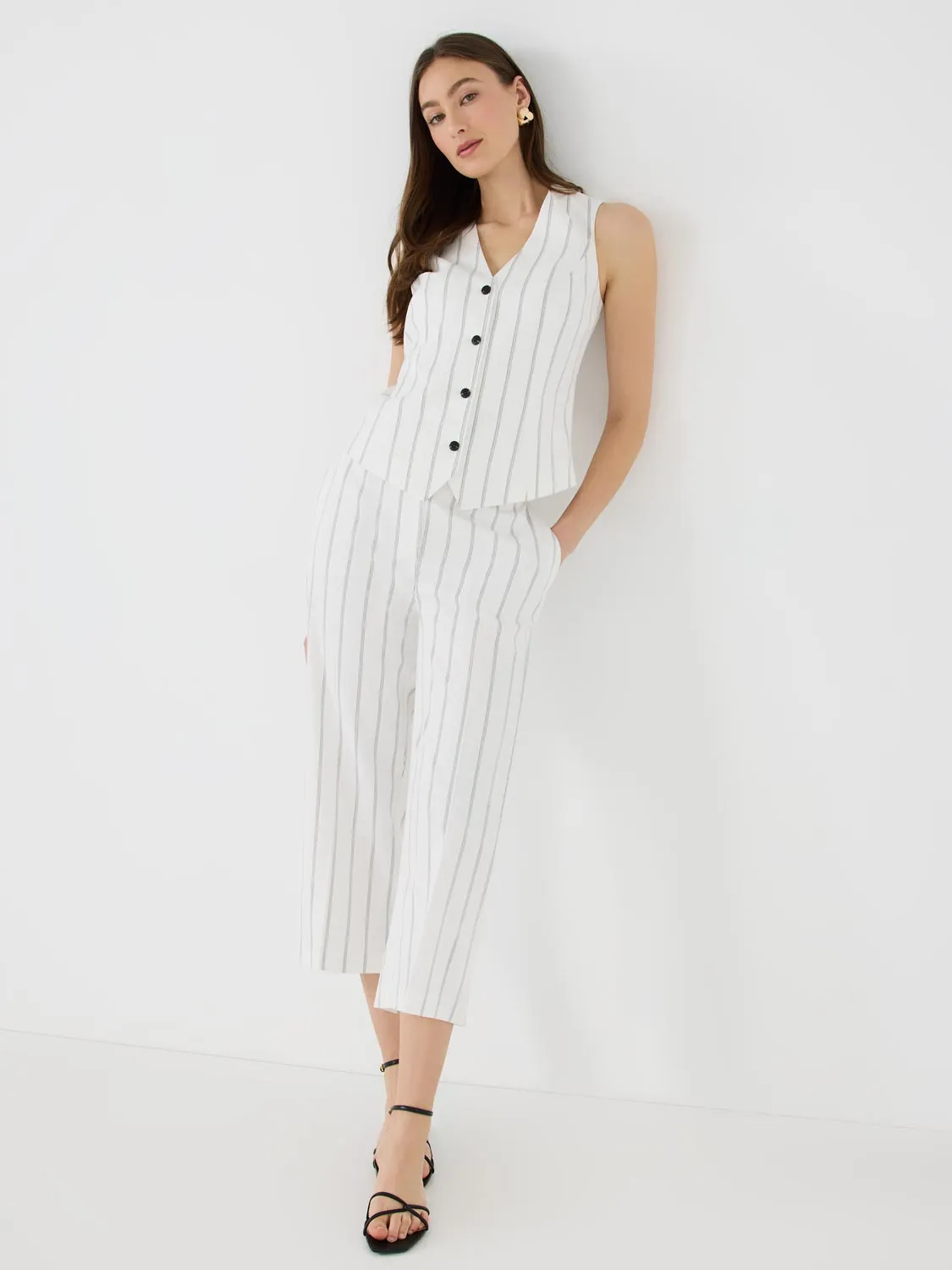 Striped Gaucho Pants