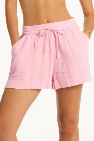 Sunset Cotton Beach Shorts in Pink