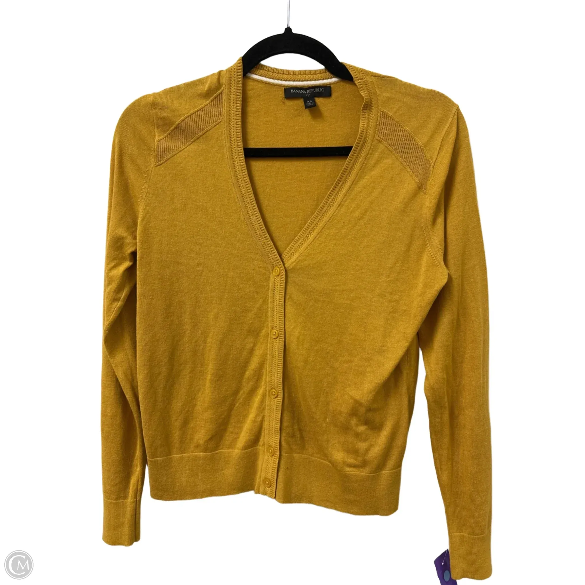 Sweater Cardigan By Banana Republic In Yellow, Size: Xs