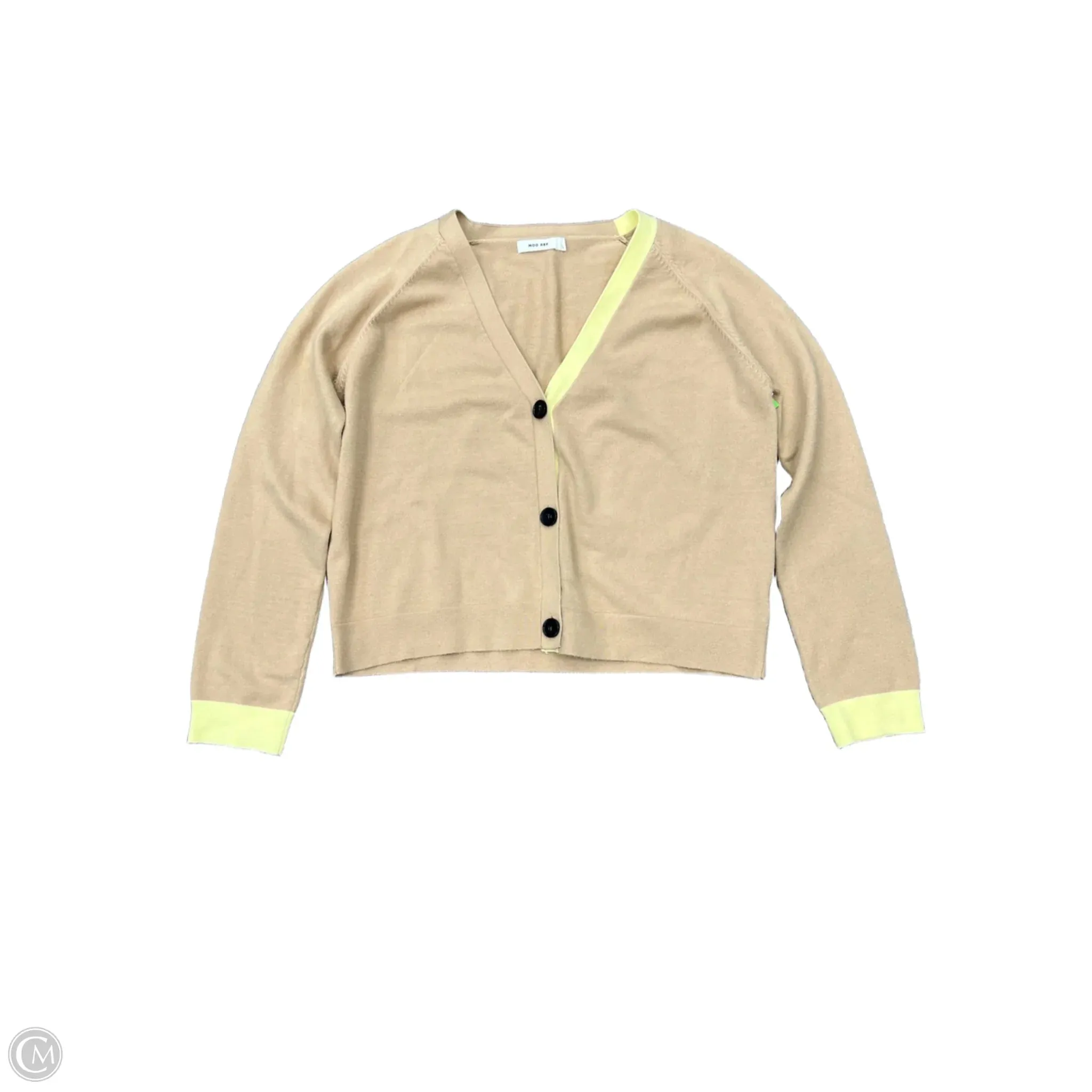 Sweater Cardigan By Cmc In Tan, Size: L