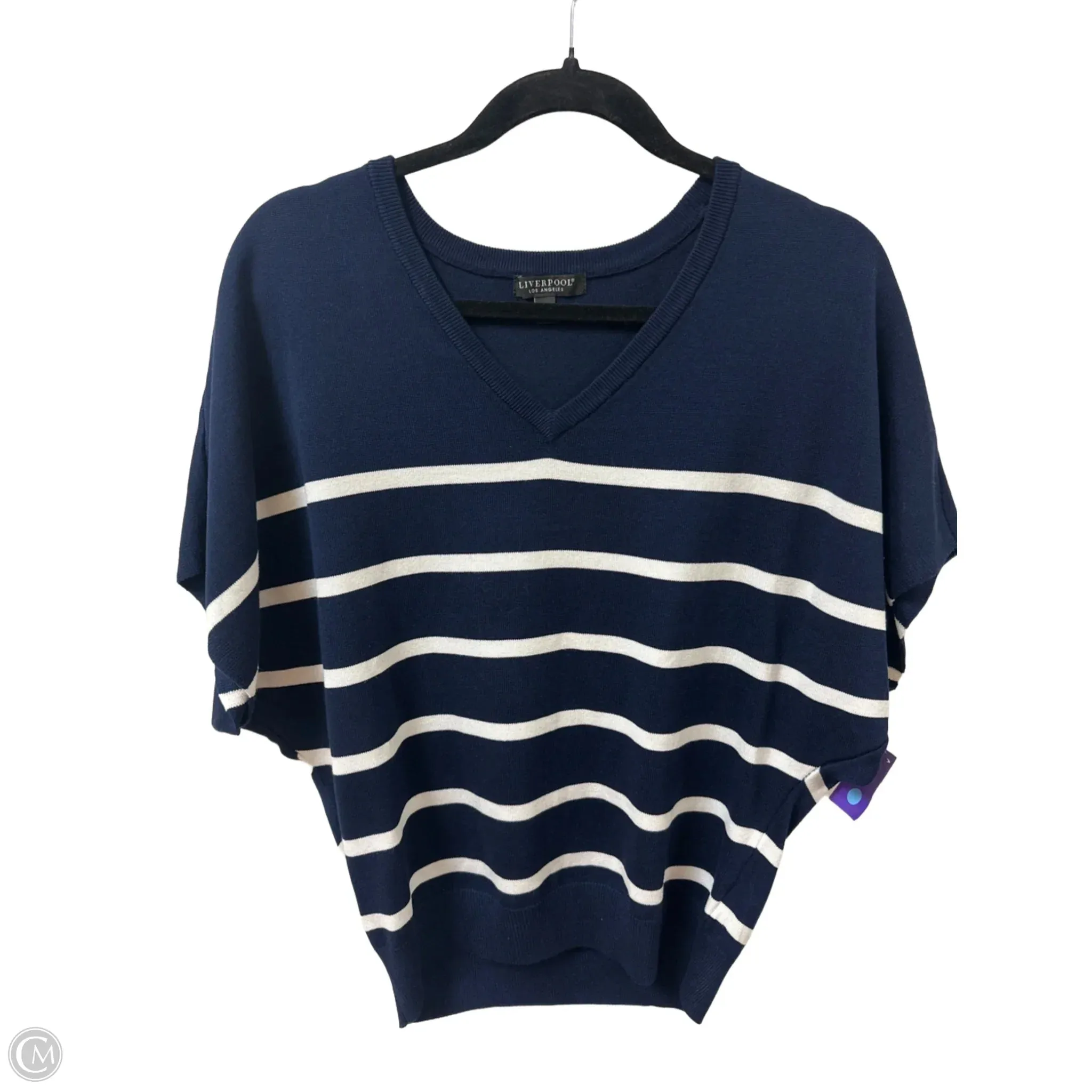 Sweater Short Sleeve By Liverpool In Navy, Size: S