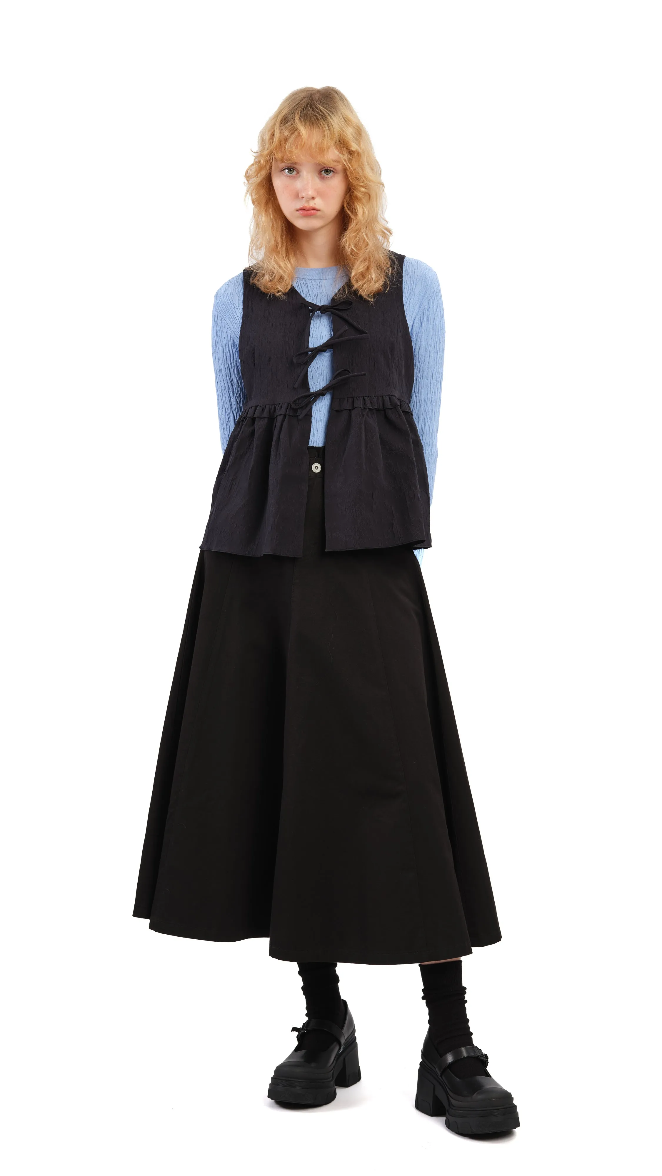 Textural Puff-Sleeves Vest