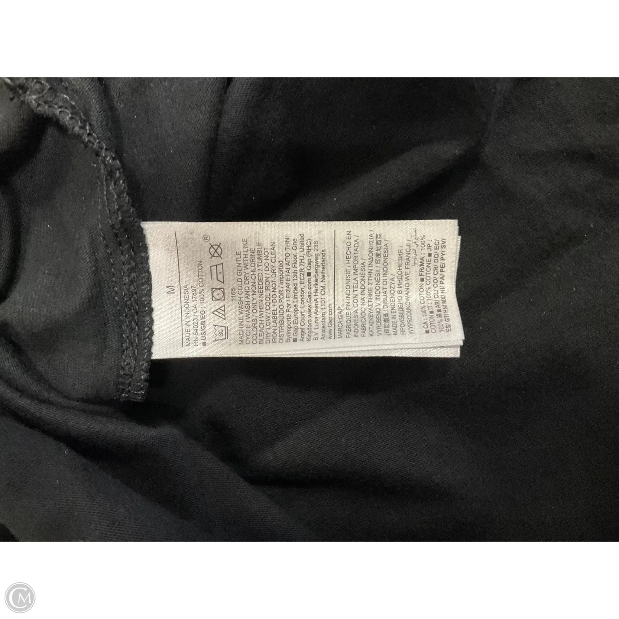 Top Long Sleeve Basic By Gap In Black, Size: M