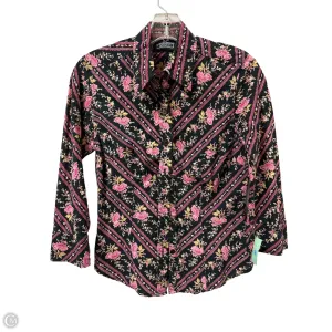 Top Long Sleeve By Angie In Black & Pink, Size: M