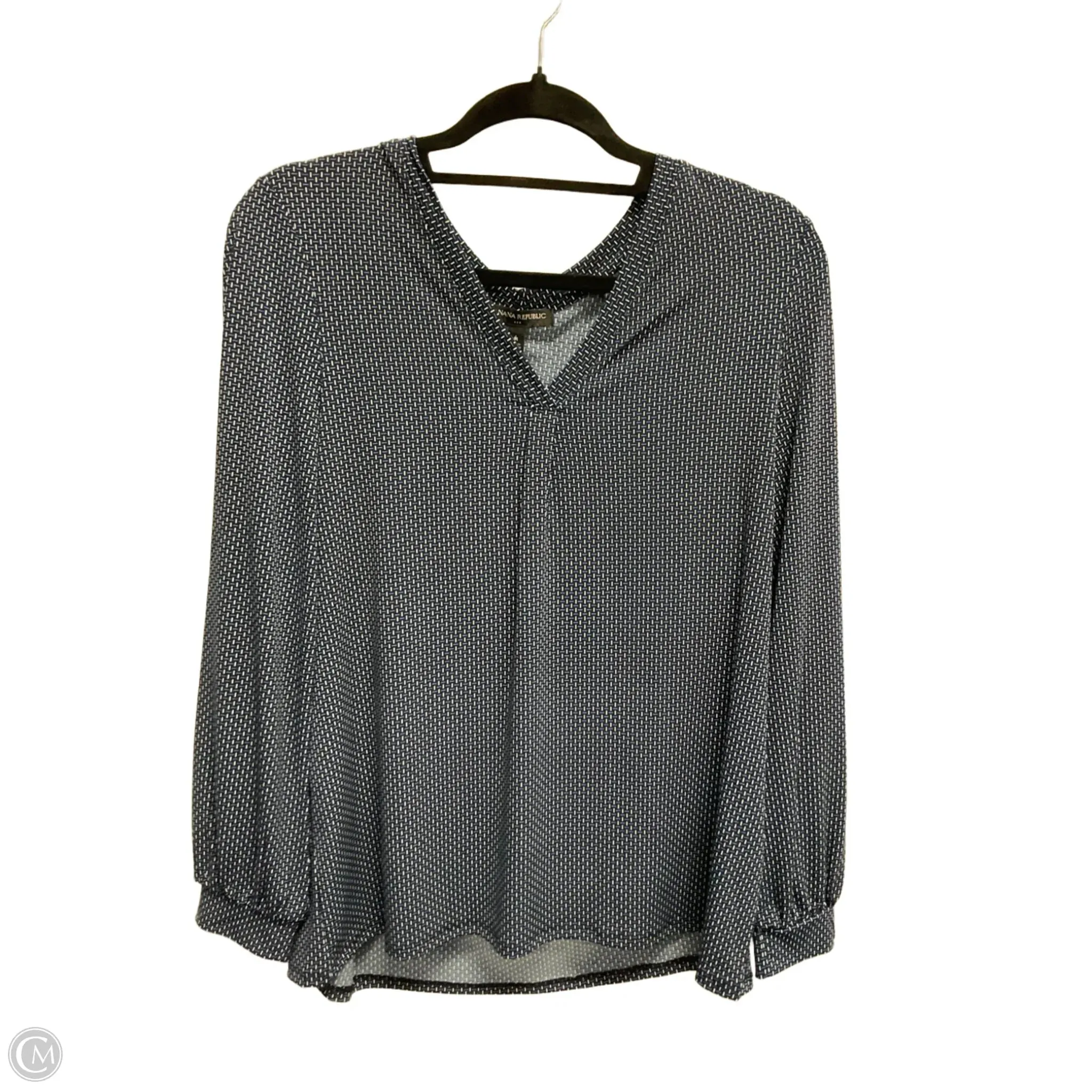 Top Long Sleeve By Banana Republic In Geometric Pattern, Size: M