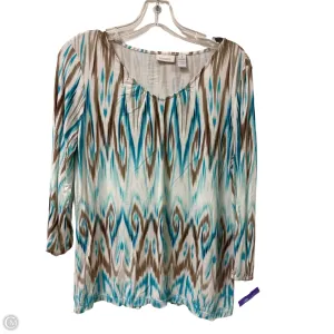 Top Long Sleeve By Chicos In Blue & Brown, Size: M