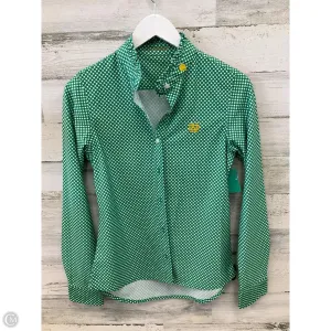 Top Long Sleeve By Clothes Mentor In Green & White, Size: S