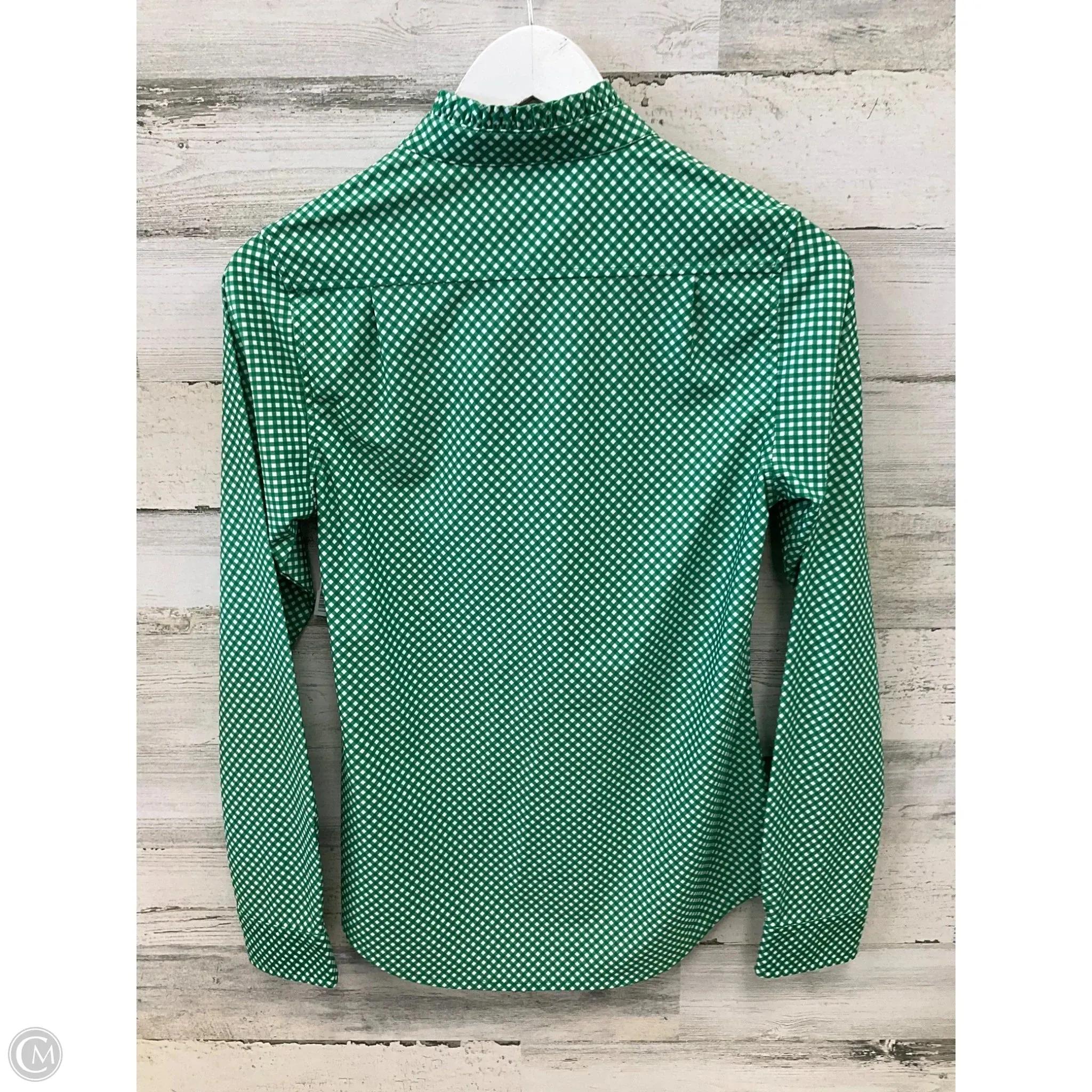 Top Long Sleeve By Clothes Mentor In Green & White, Size: S