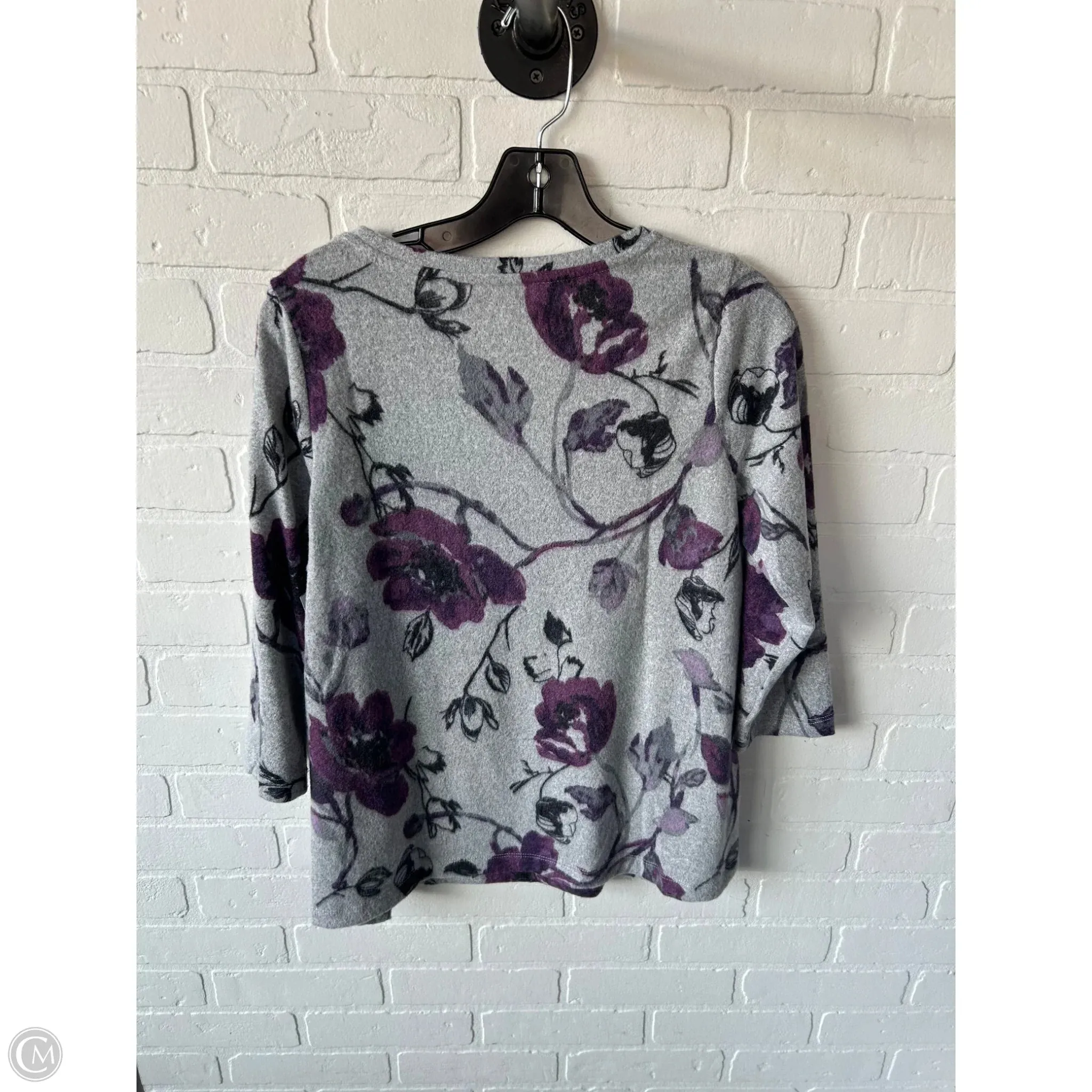 Top Long Sleeve By Clothes Mentor In Grey & Purple, Size: S