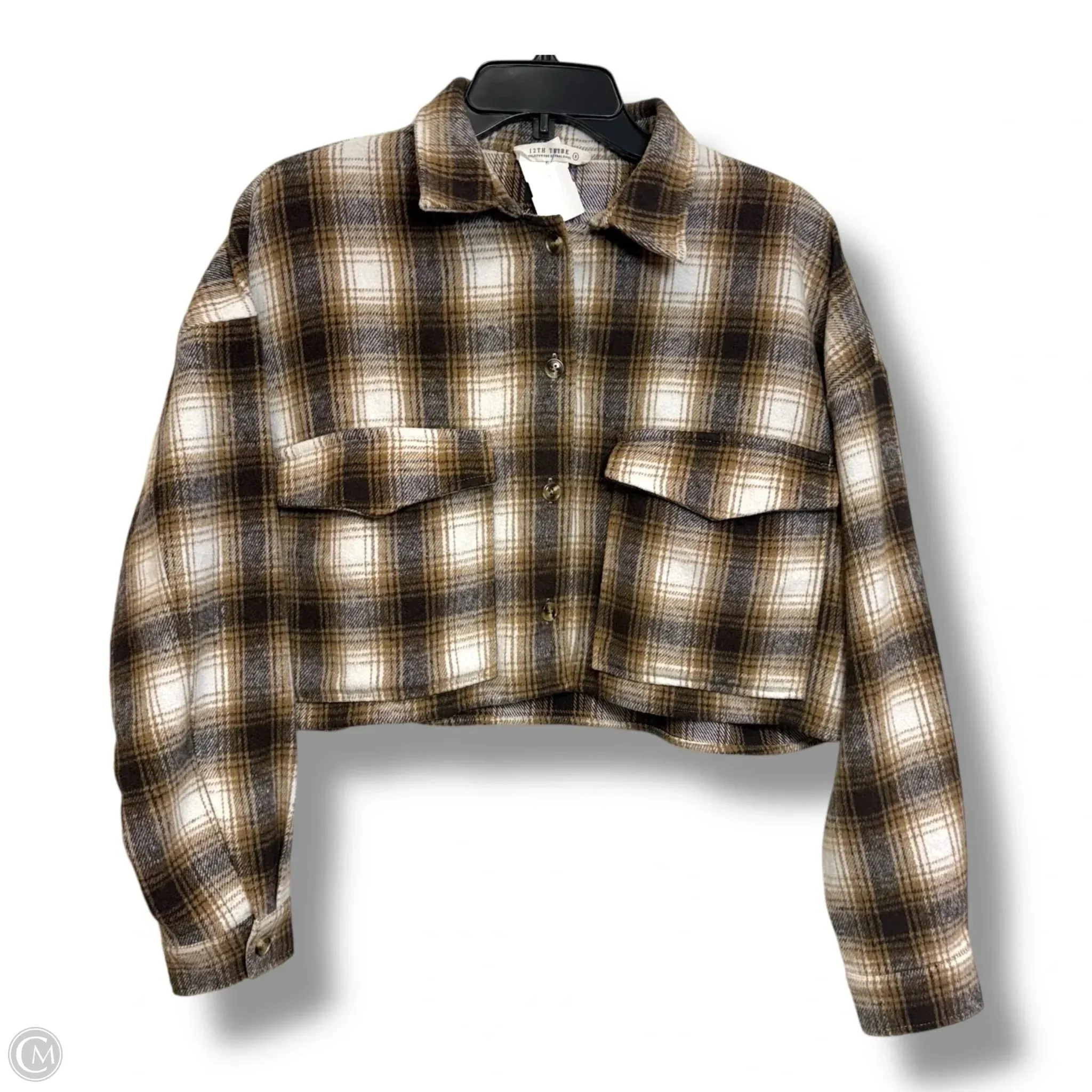 Top Long Sleeve By Clothes Mentor In Plaid Pattern, Size: S