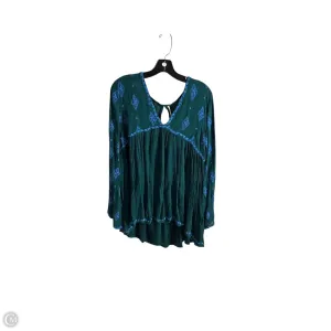 Top Long Sleeve By Free People In Blue & Green, Size: S