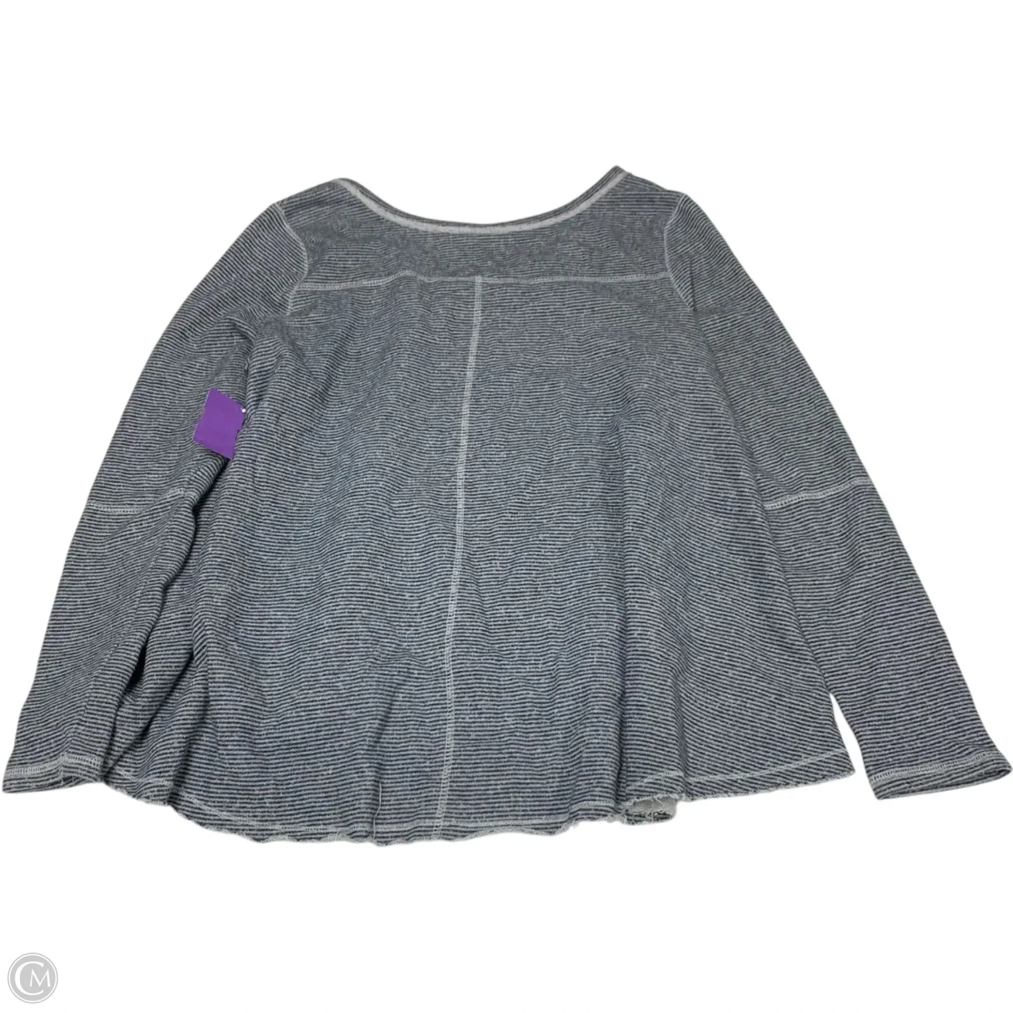 Top Long Sleeve By Free People In Blue & White, Size: M