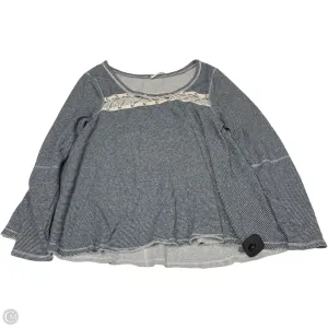 Top Long Sleeve By Free People In Blue & White, Size: M
