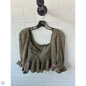 Top Long Sleeve By Free People In Brown & Cream, Size: S
