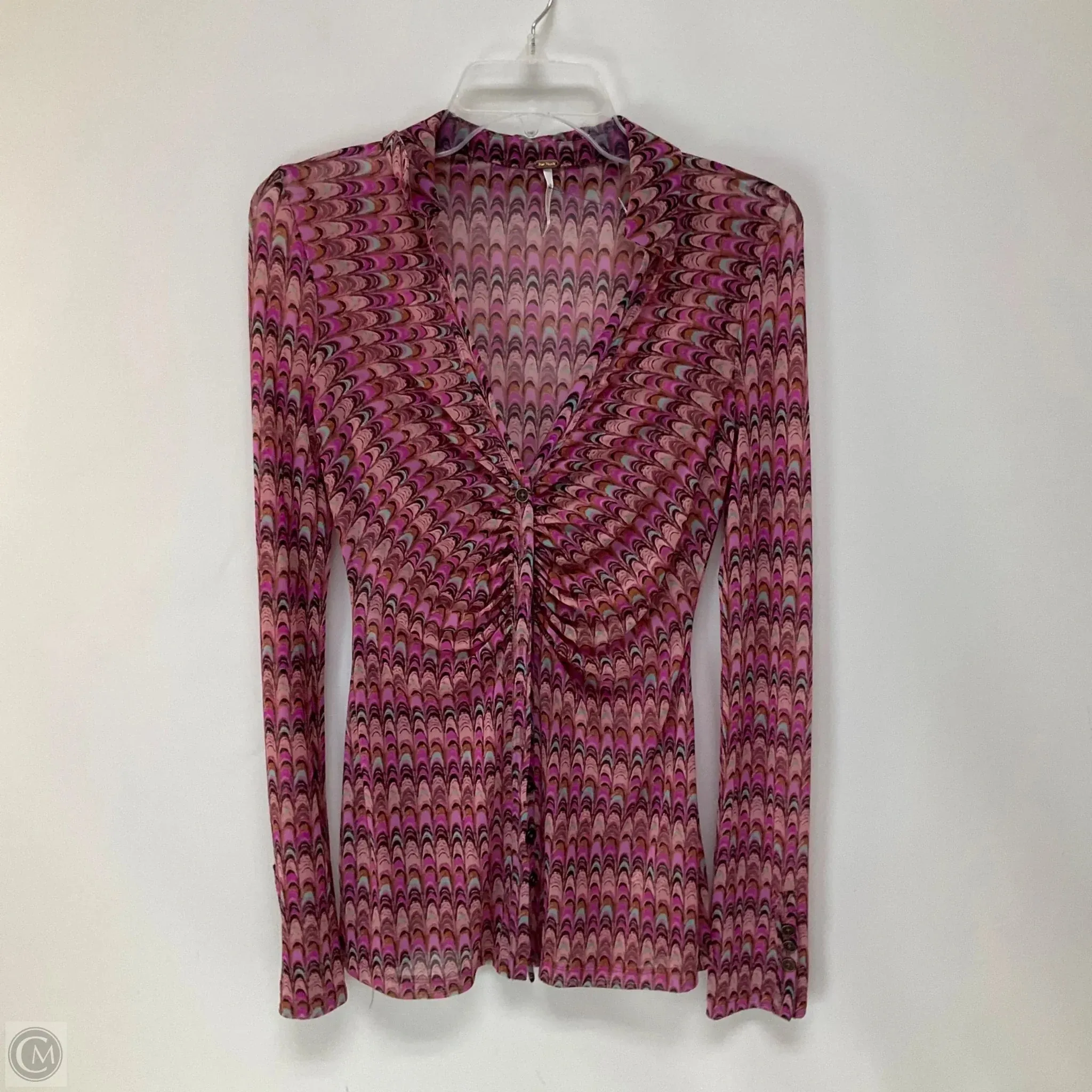 Top Long Sleeve By Free People In Floral Print, Size: Xs
