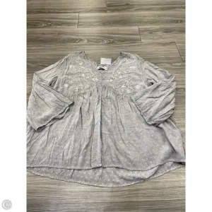 Top Long Sleeve By Knox Rose In Grey, Size: Xl