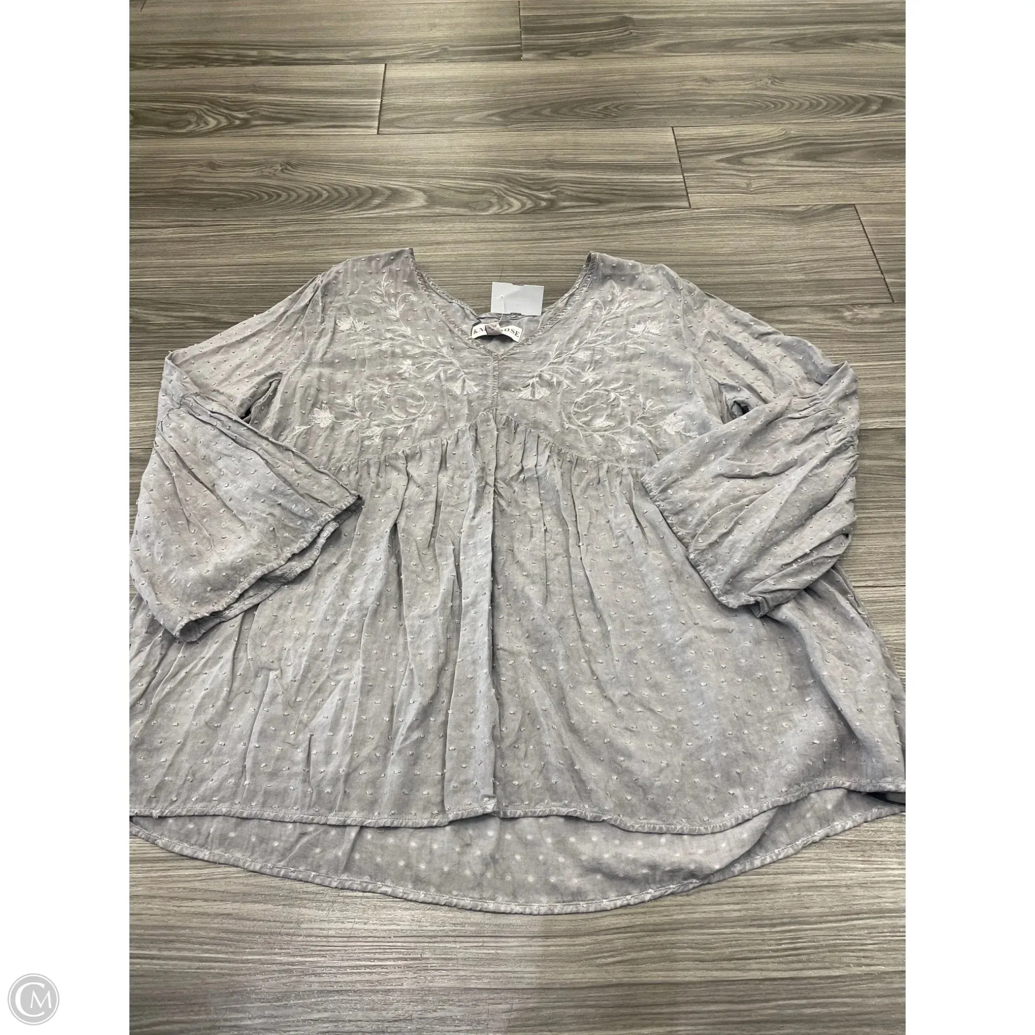 Top Long Sleeve By Knox Rose In Grey, Size: Xl