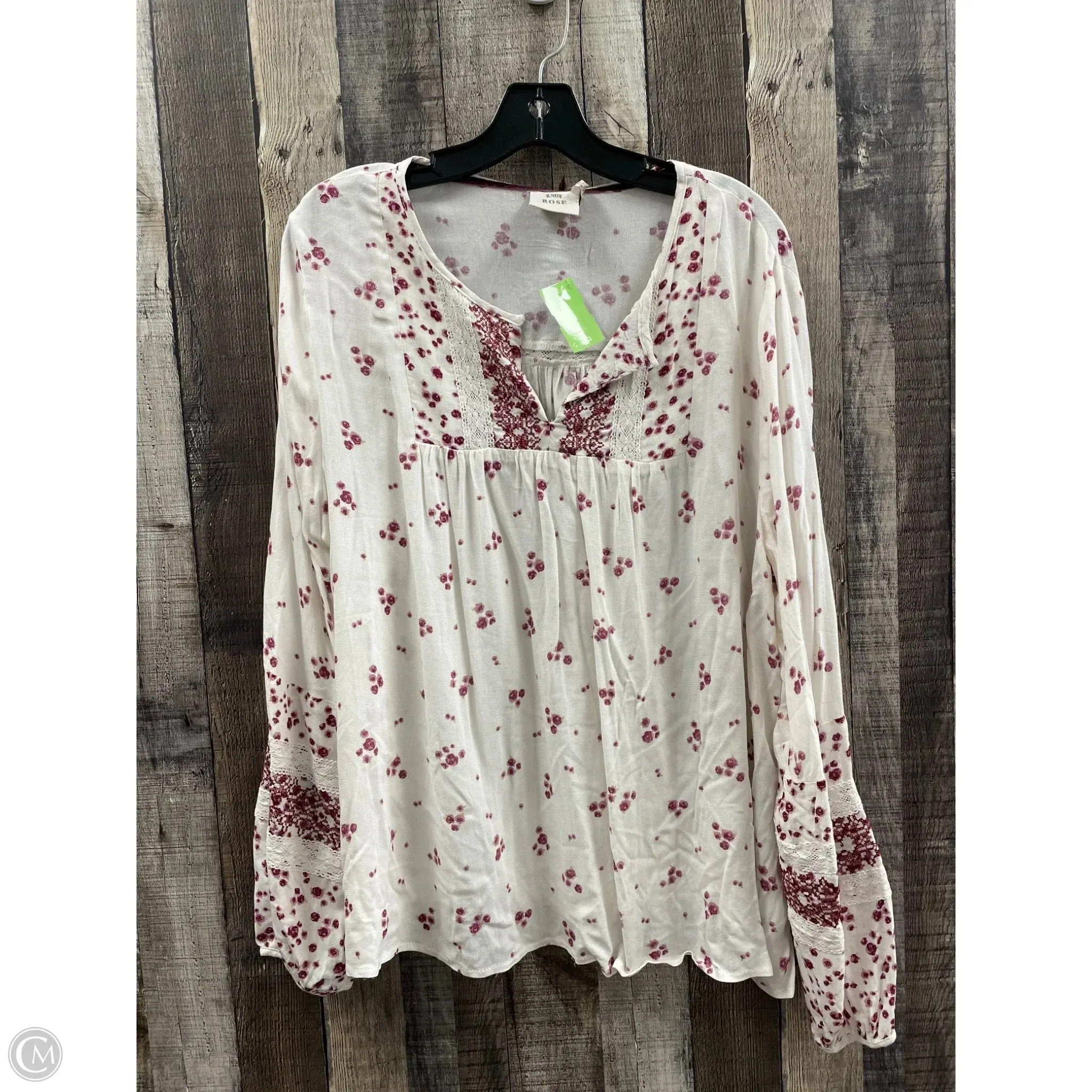 Top Long Sleeve By Knox Rose In Pink, Size: L