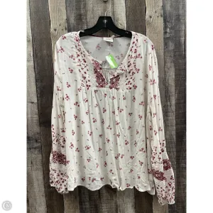 Top Long Sleeve By Knox Rose In Pink, Size: L