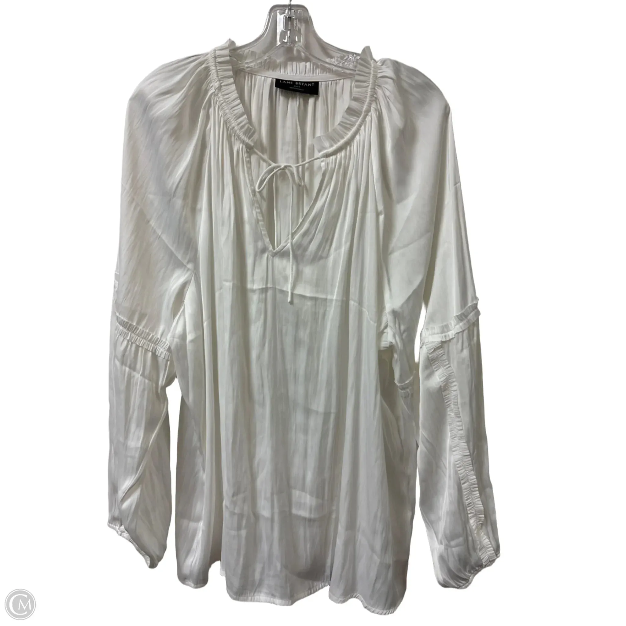 Top Long Sleeve By Lane Bryant In White, Size: 3x