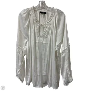 Top Long Sleeve By Lane Bryant In White, Size: 3x