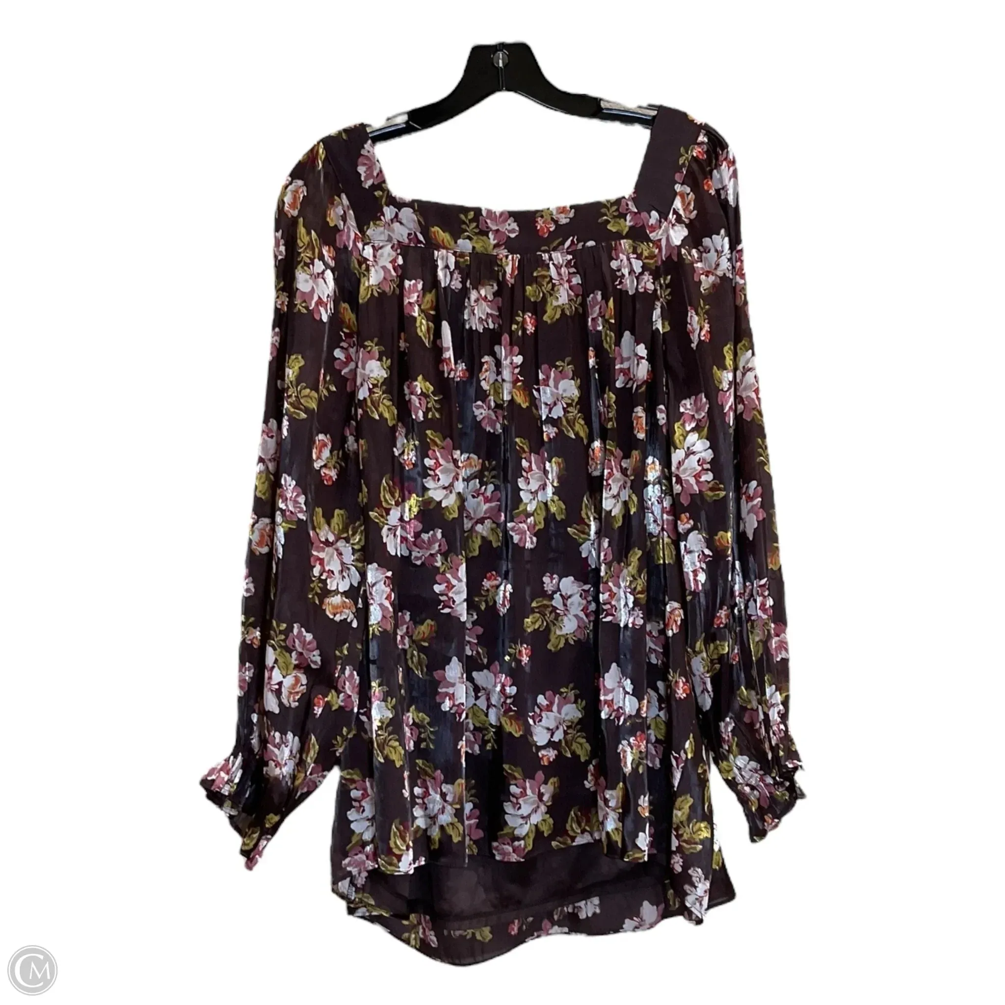 Top Long Sleeve By Lc Lauren Conrad In Brown, Size: 1x