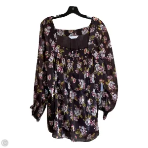 Top Long Sleeve By Lc Lauren Conrad In Brown, Size: 1x